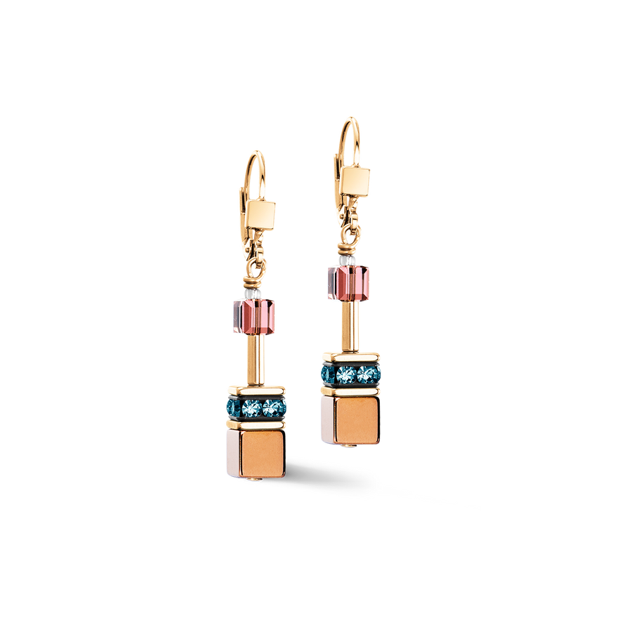 GeoCUBE® Iconic Metallic earrings Art Nouveau gold