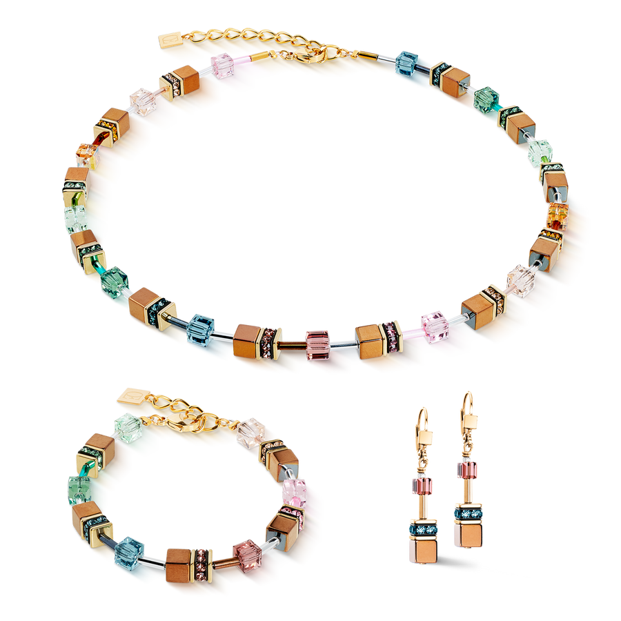 GeoCUBE® Iconic Metallic earrings Art Nouveau gold