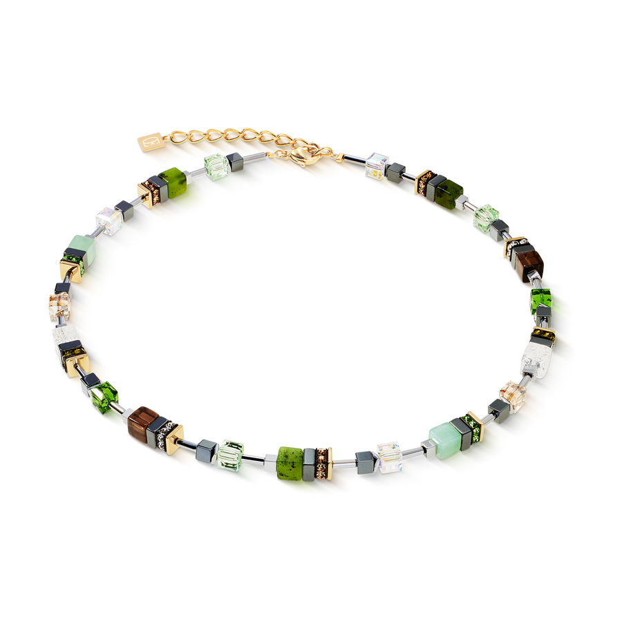 GeoCUBE® Precious Motion necklace Forest Light gold