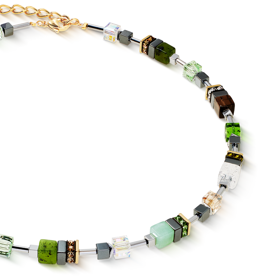 GeoCUBE® Precious Motion necklace Forest Light gold