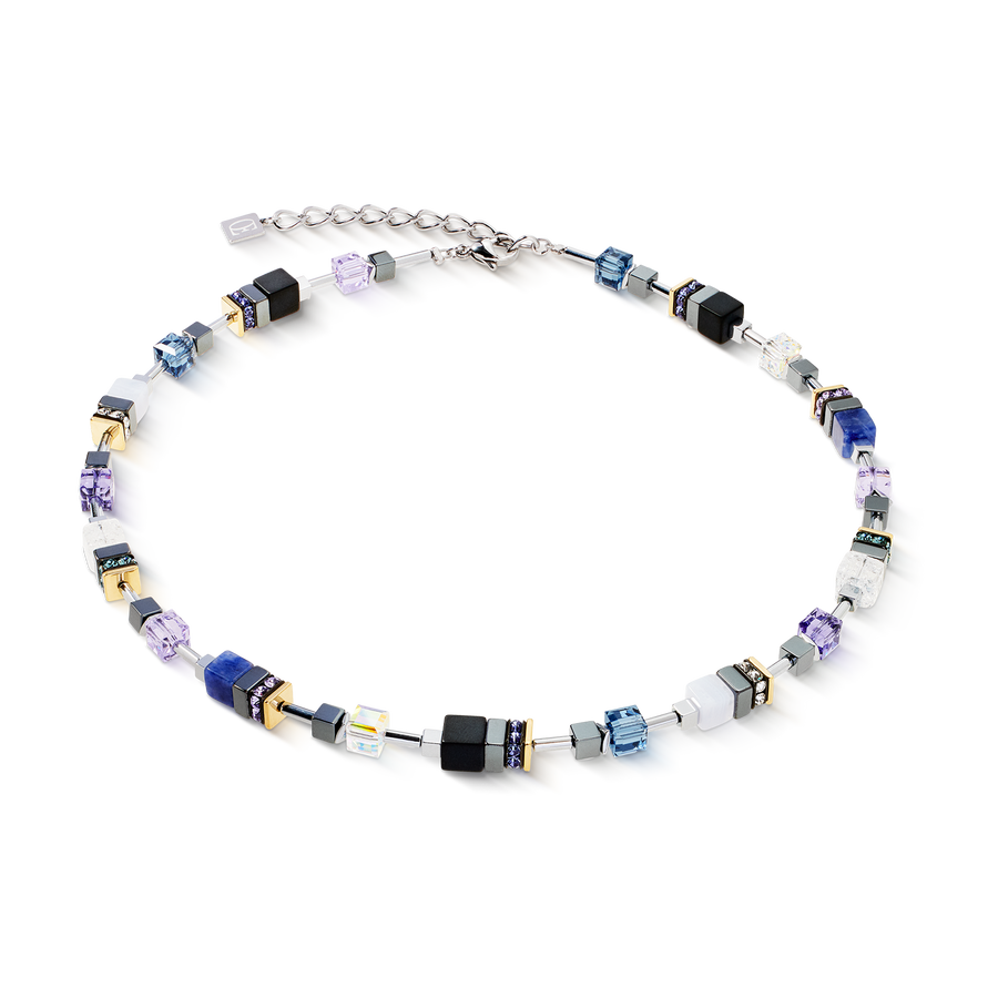 GeoCUBE® Precious Motion necklace Blue Moon Bicolour