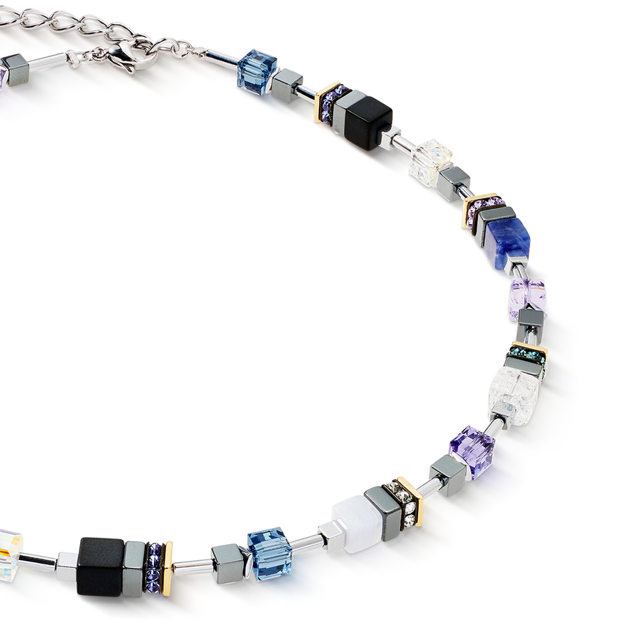 GeoCUBE® Precious Motion necklace Blue Moon Bicolour