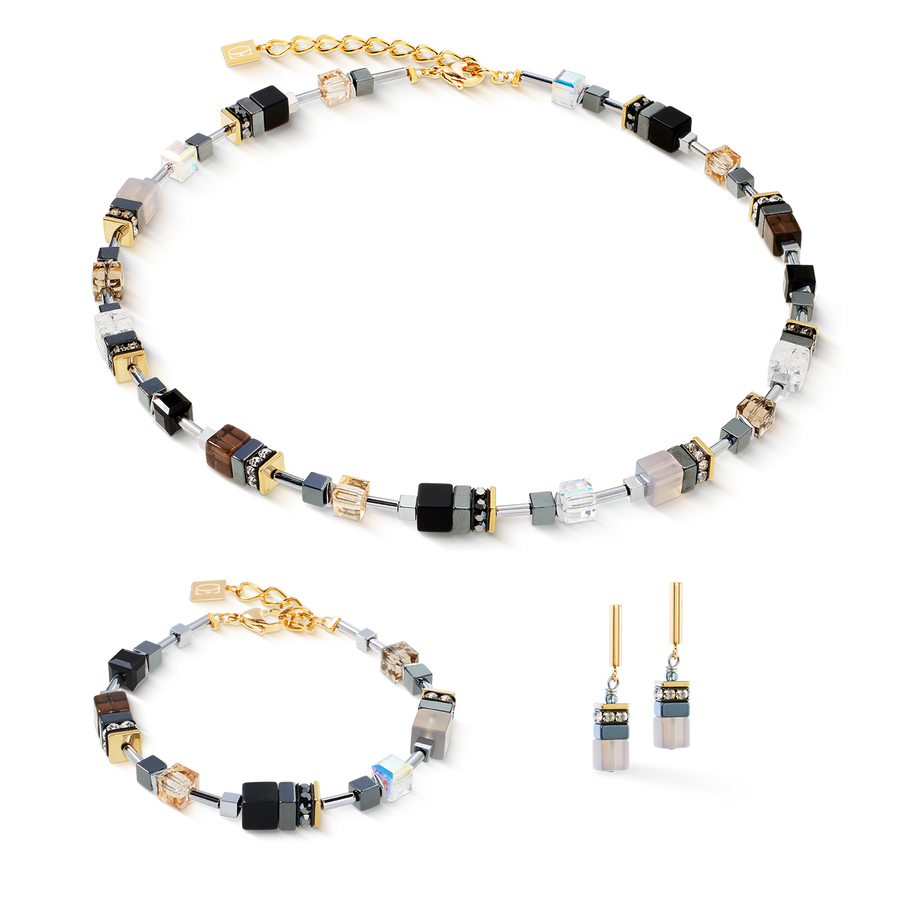 GeoCUBE® Precious Motion earrings Stone Whisper gold