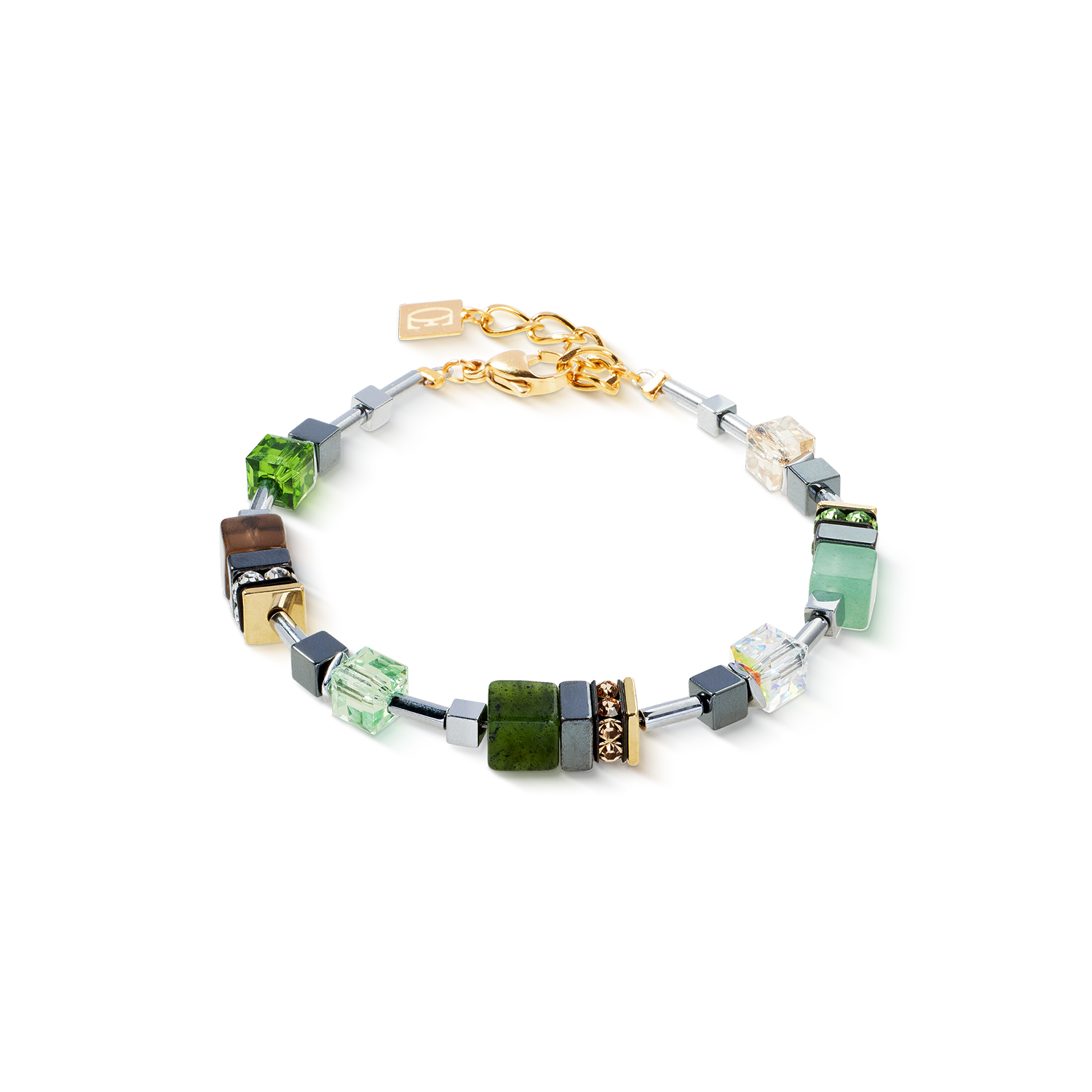 GeoCUBE® Precious Motion bracelet Forest Light gold