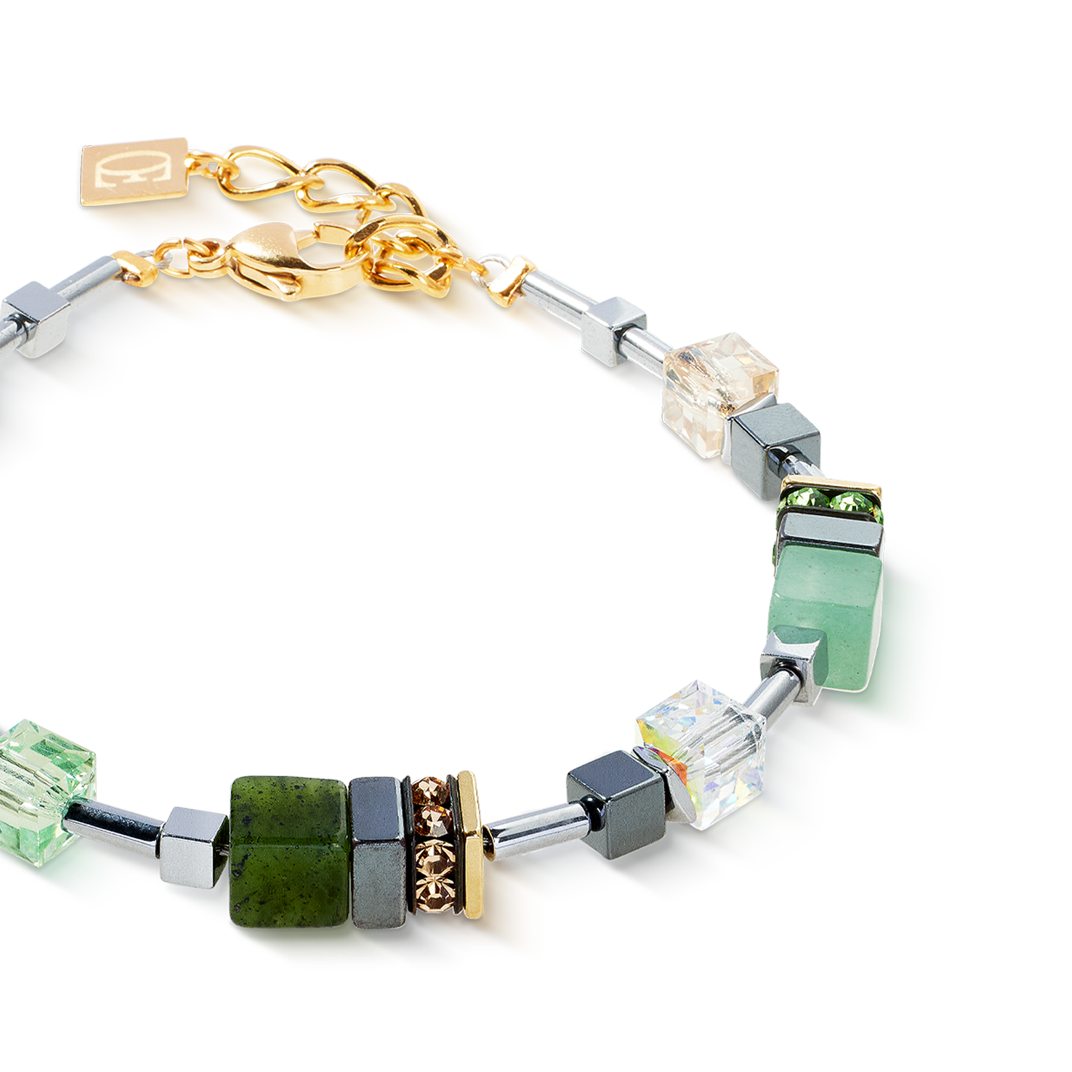 GeoCUBE® Precious Motion bracelet Forest Light gold