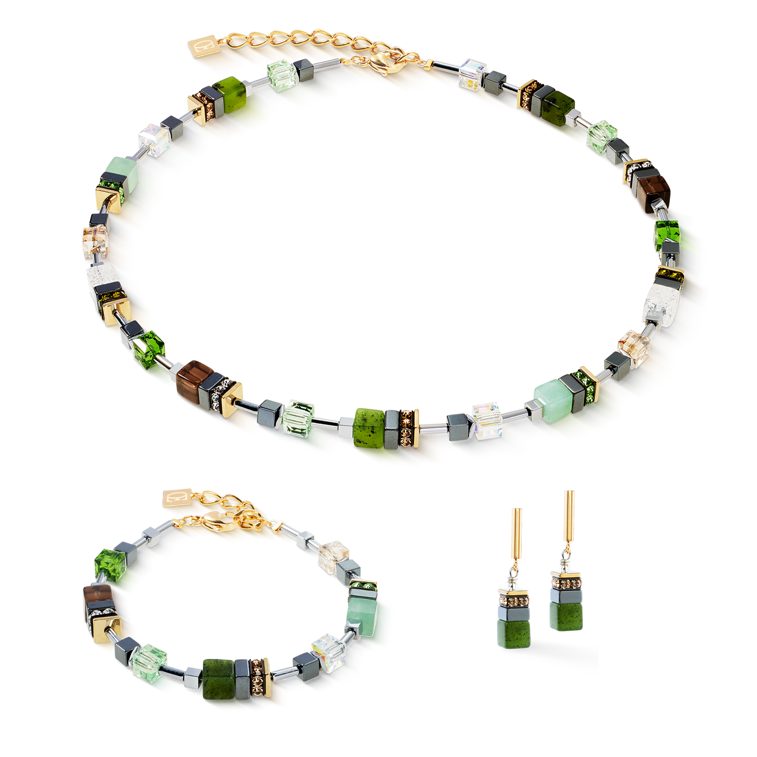 GeoCUBE® Precious Motion bracelet Forest Light gold