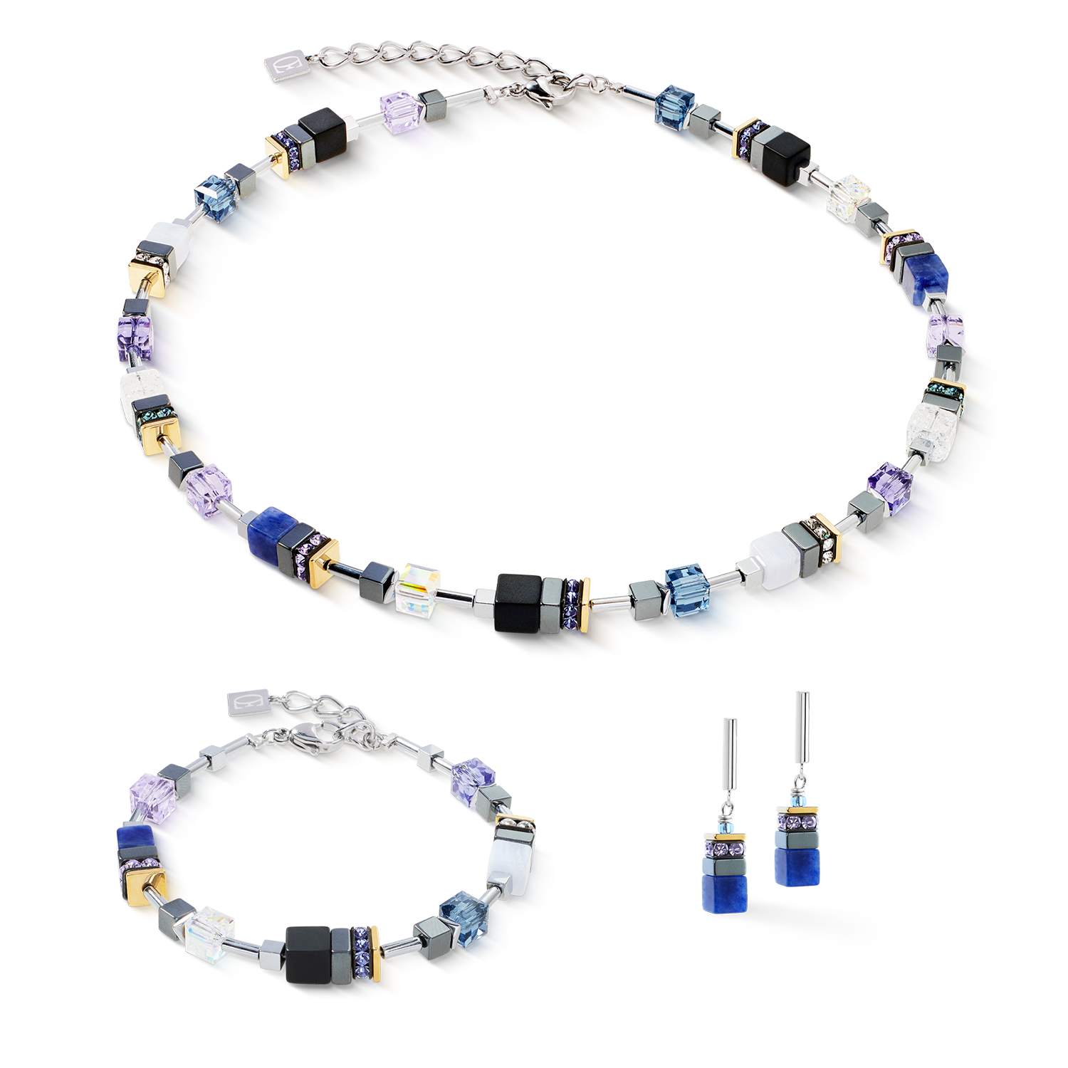 GeoCUBE® Precious Motion bracelet Blue Moon Bicolour