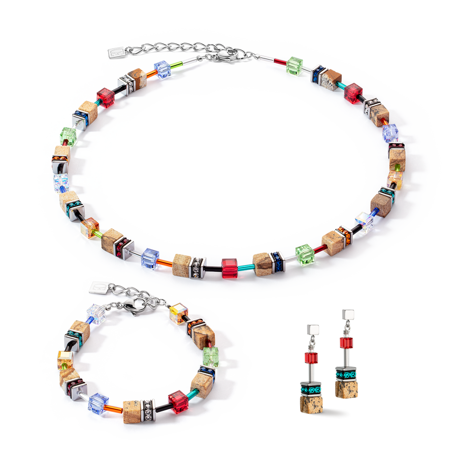 GeoCUBE® Iconic Nature necklace multicolour brown