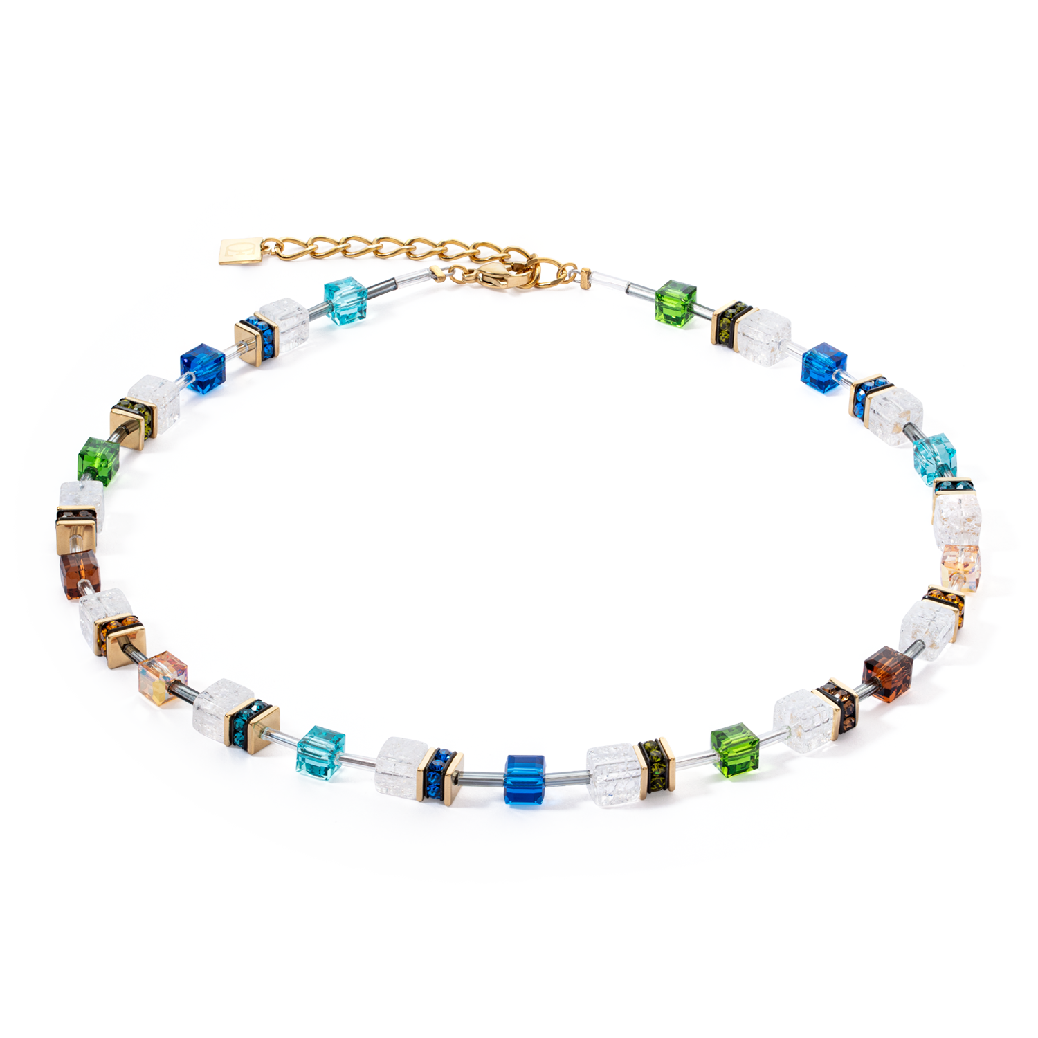 GeoCUBE® Iconic Nature necklace multicolour gold