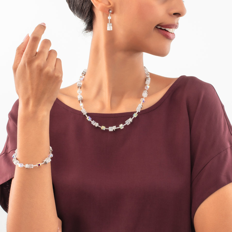 GeoCUBE® Iconic Nature earrings silver-white