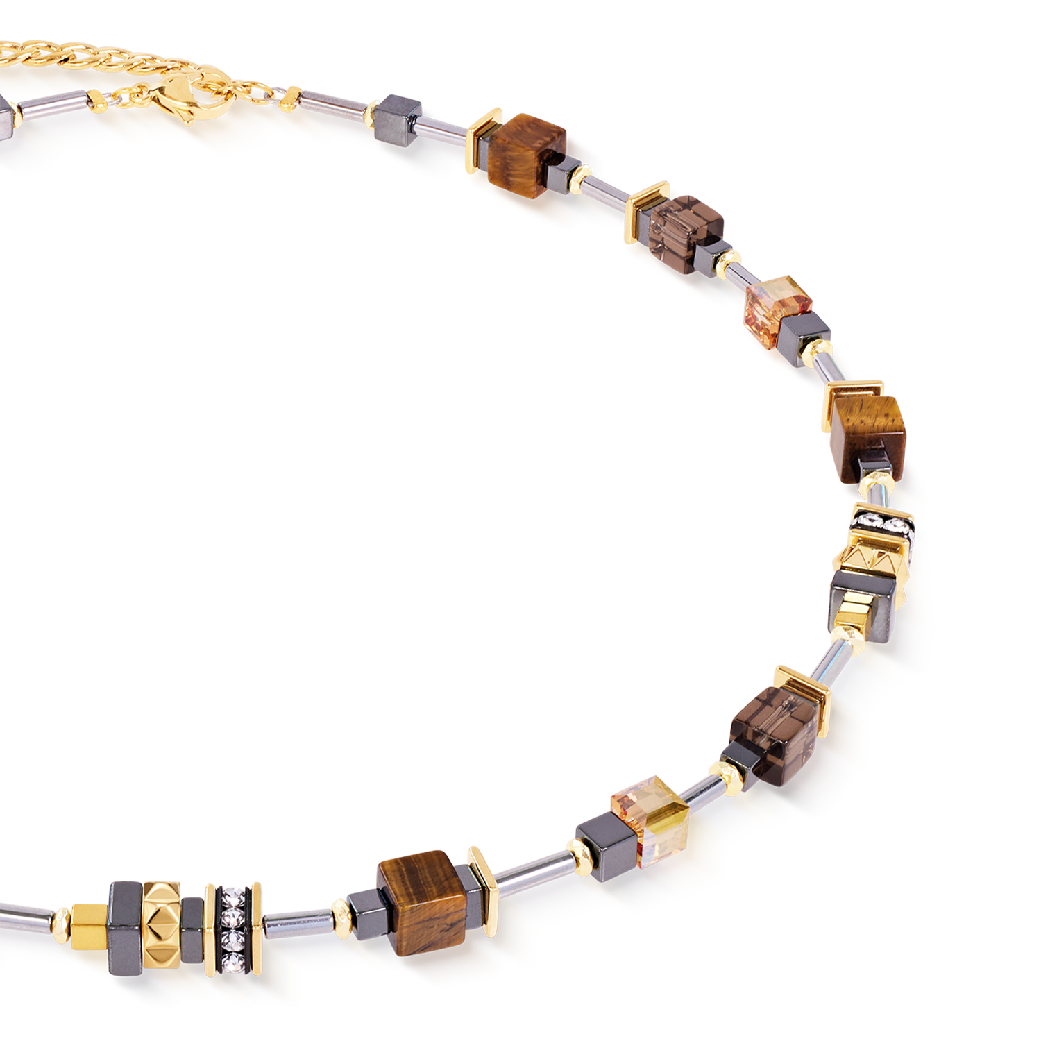 Cube Duet Necklace Earth Gold