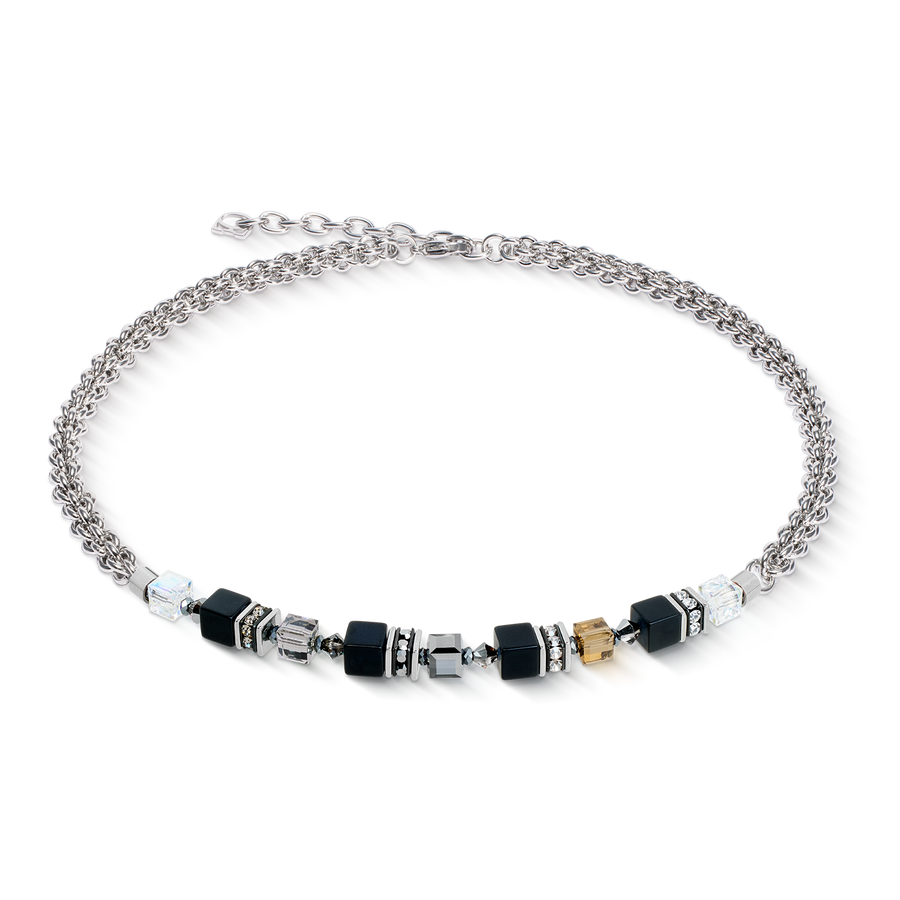 GeoCUBE® Fusion Winter necklace silver-black