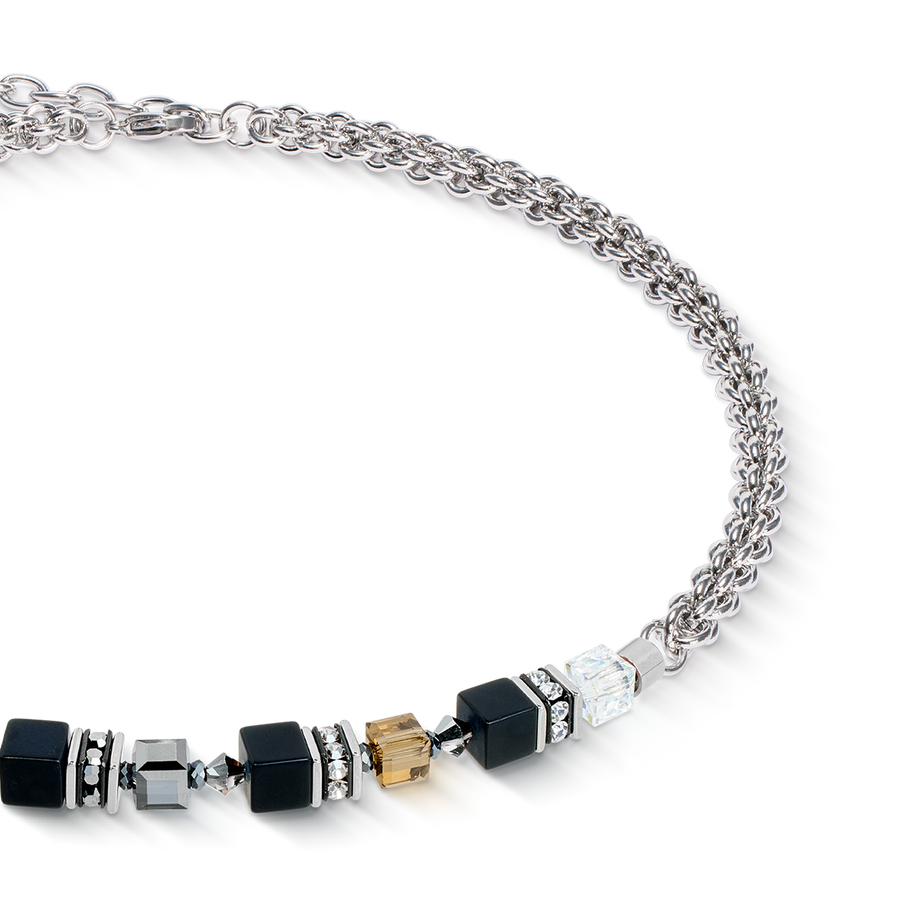 GeoCUBE® Fusion Winter necklace silver-black