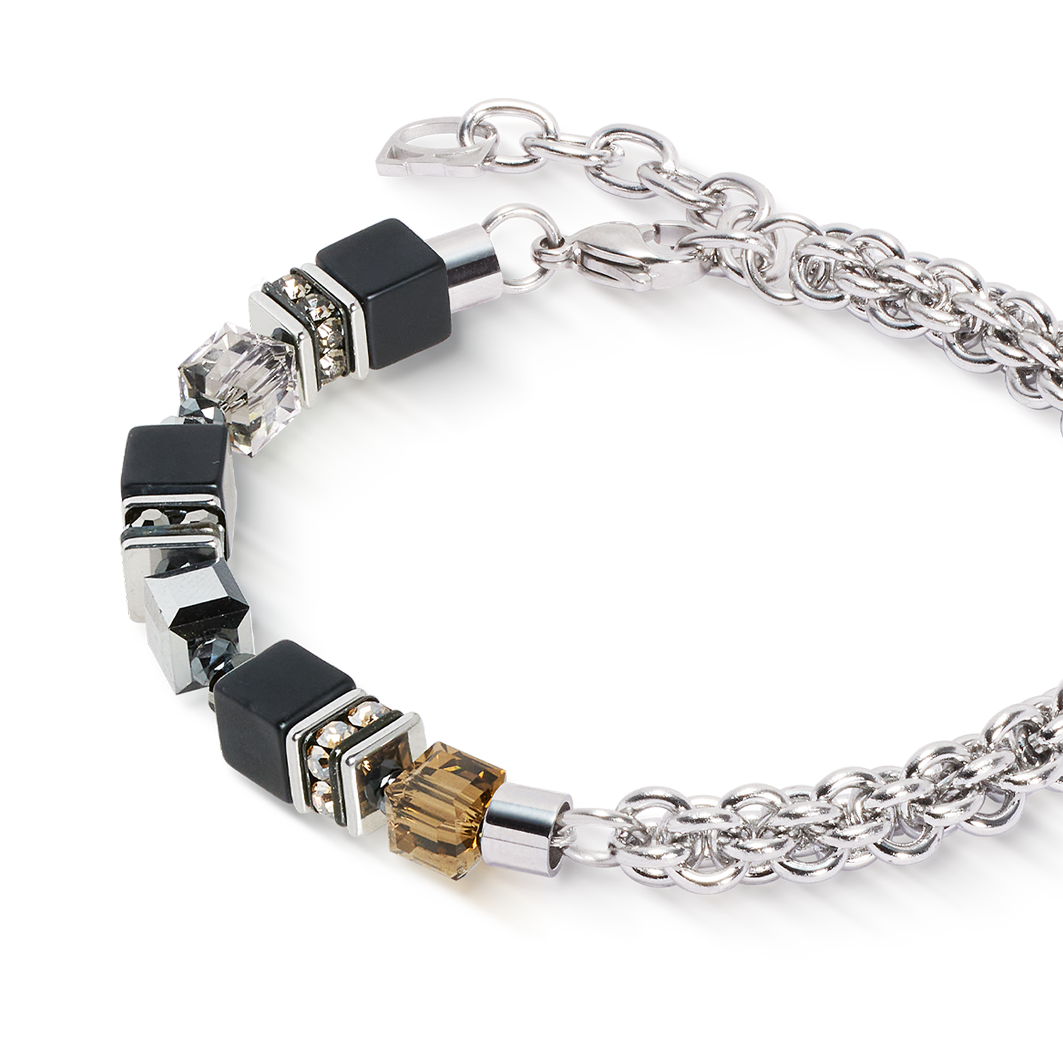 GeoCUBE® Fusion Winter bracelet silver-black