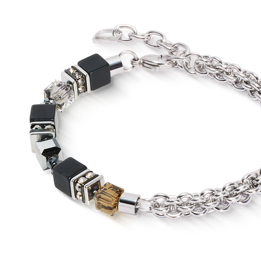 GeoCUBE® Fusion Winter bracelet silver-black