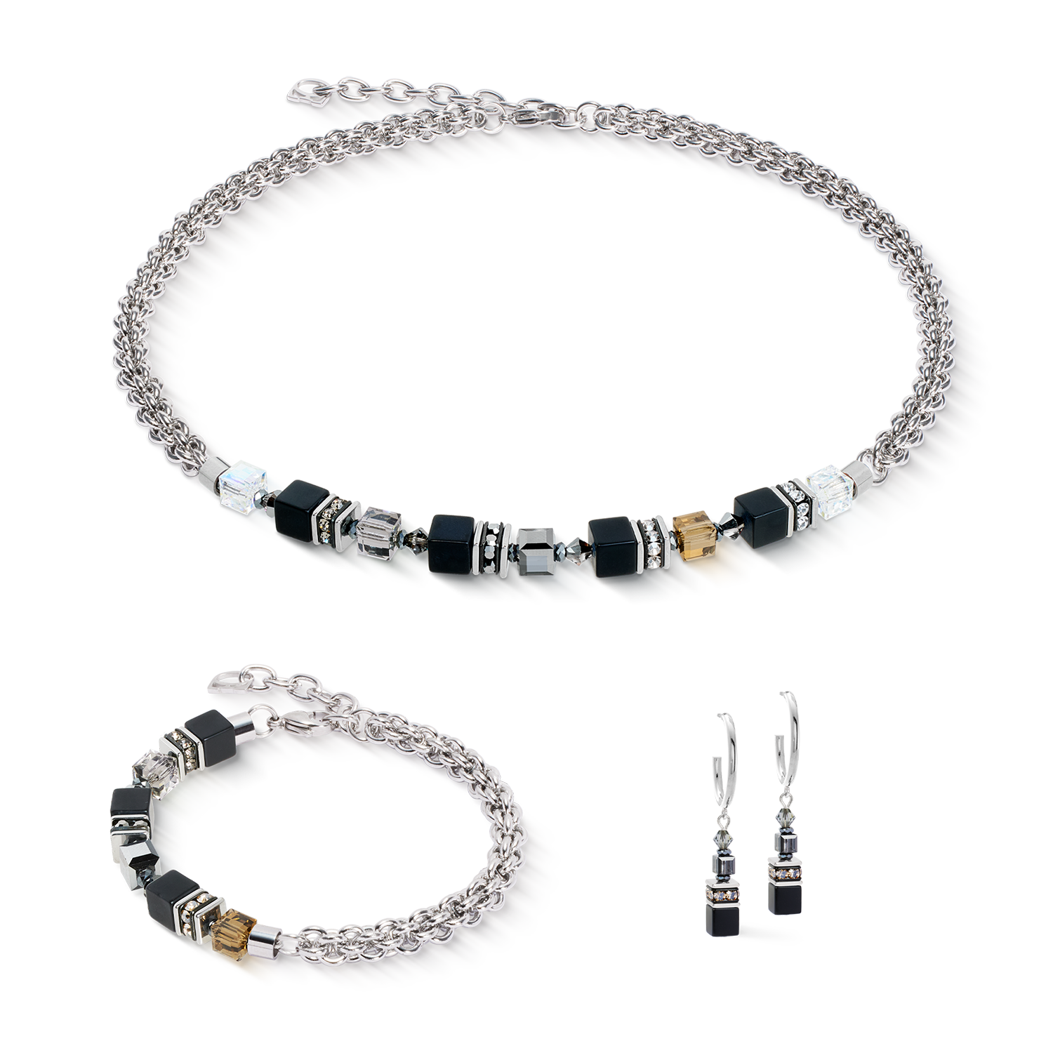 GeoCUBE® Fusion Winter bracelet silver-black