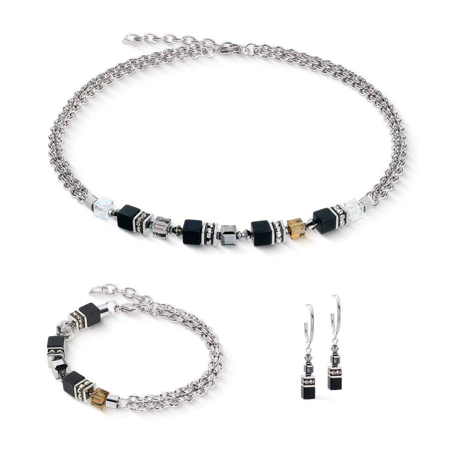 GeoCUBE® Fusion Winter bracelet silver-black