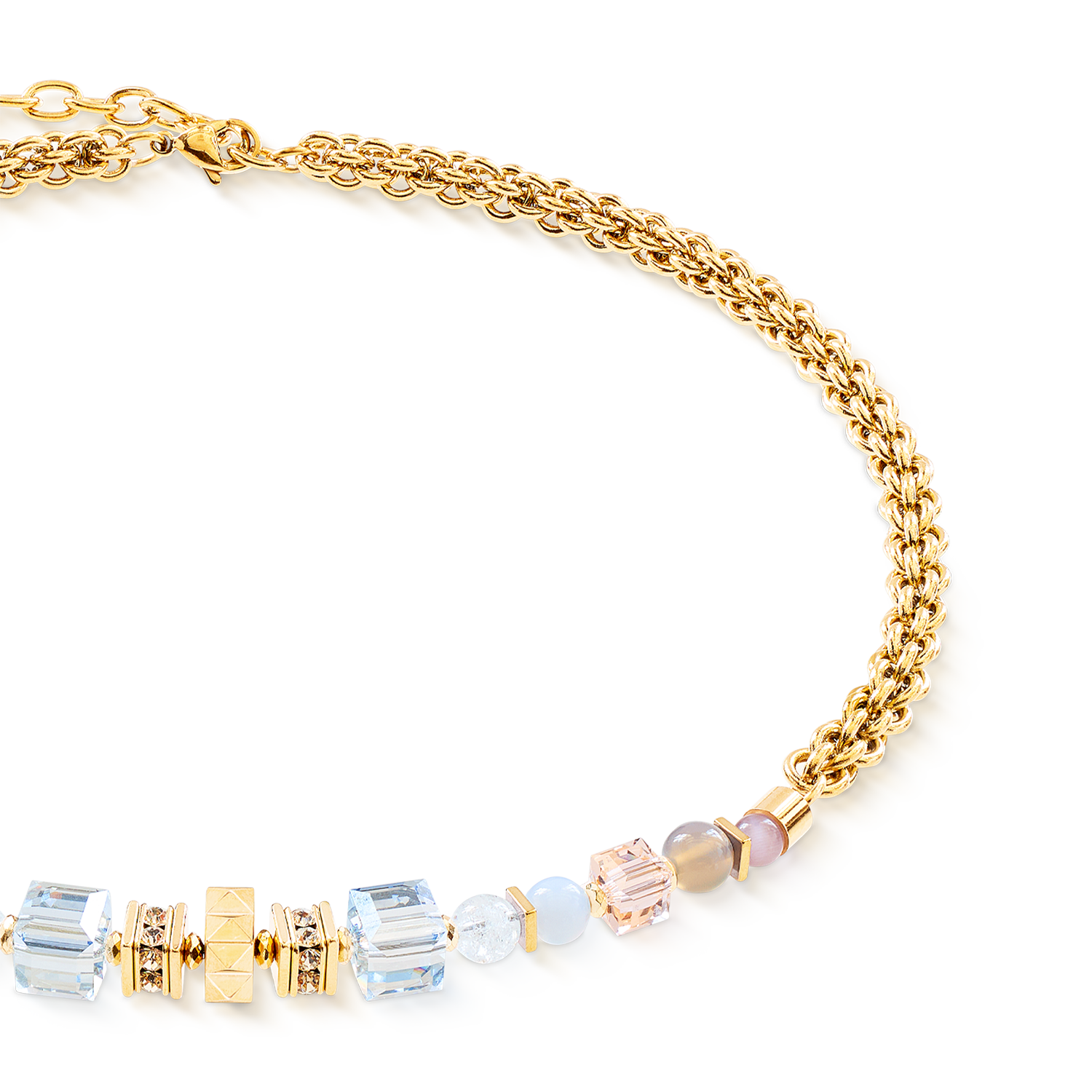 Necklace Cube Nexus gold-pastel