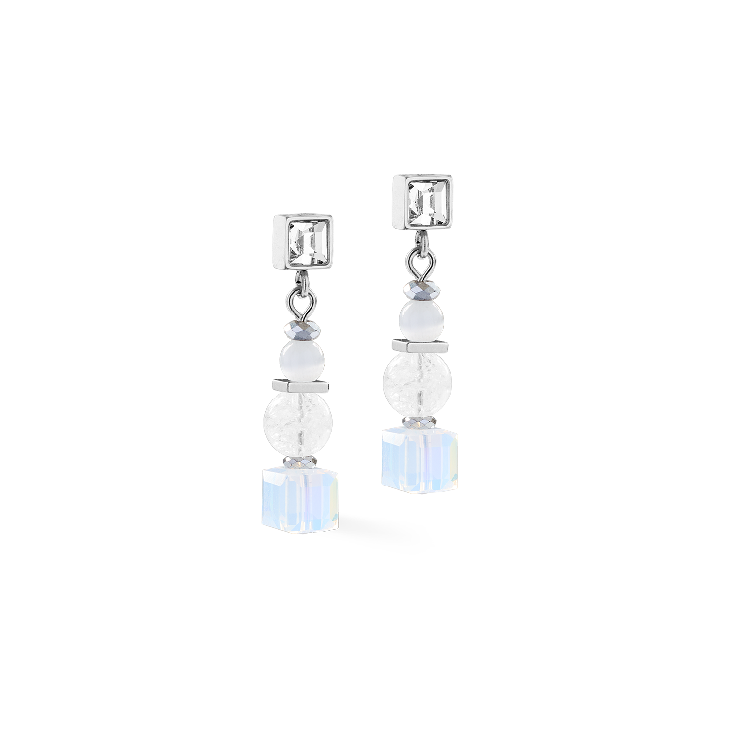 Earrings Cube Nexus silver-white