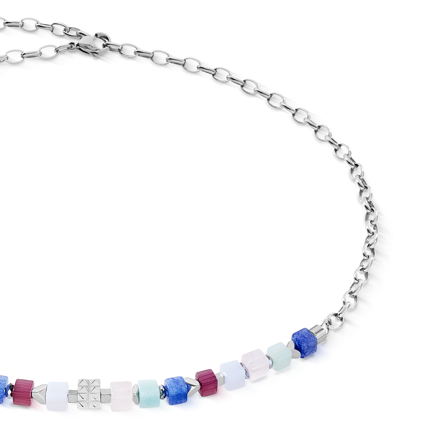 Necklace Cube Mosaic Lumina silver