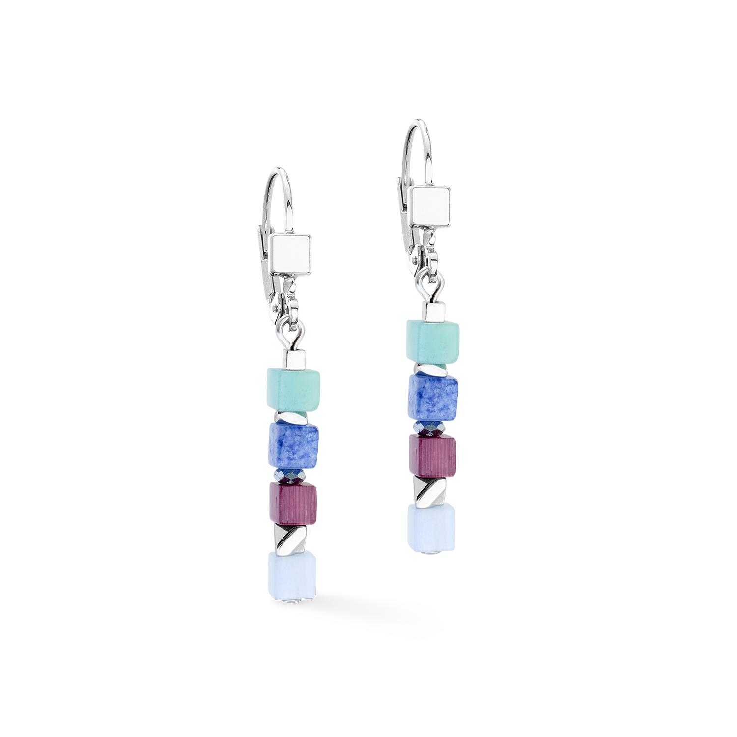 Earrings Cube Mosaic Lumina silver