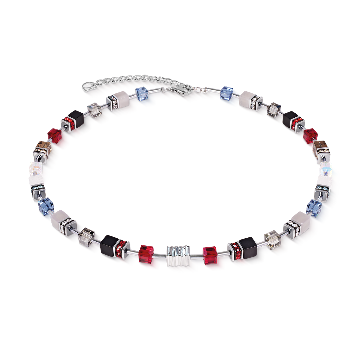 GeoCUBE® Iconic Wave Necklace Urban Silver