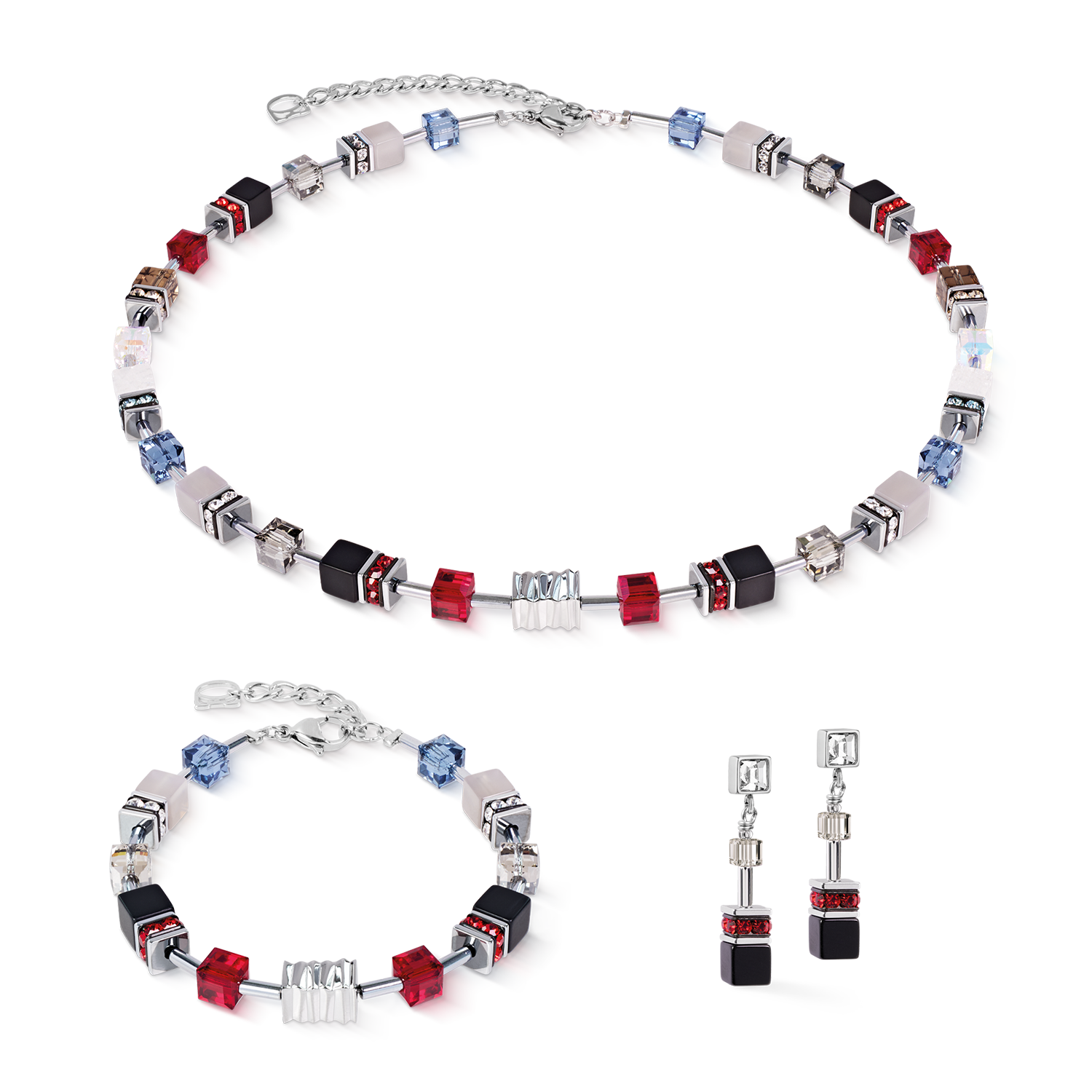 GeoCUBE® Iconic Wave Necklace Urban Silver