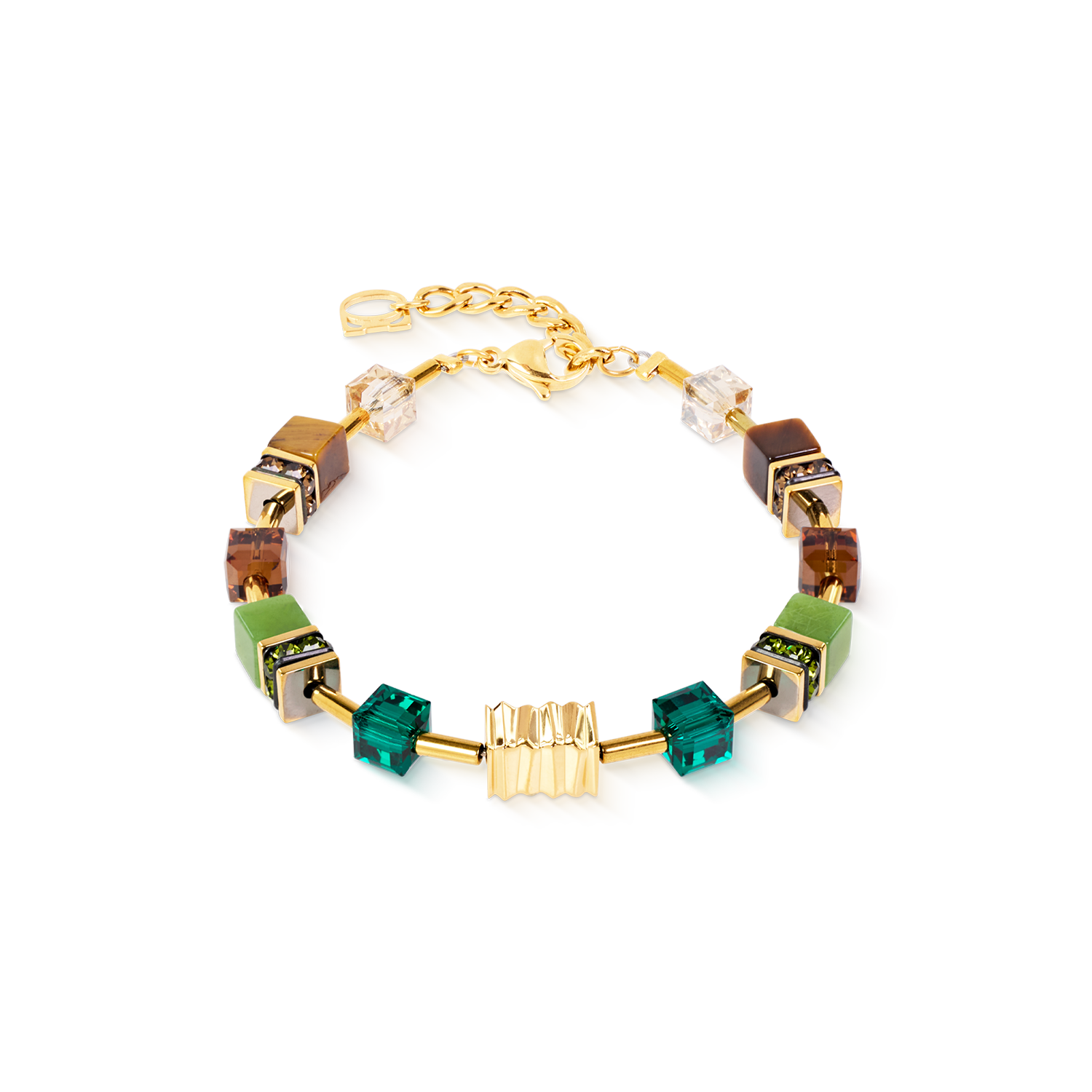 GeoCUBE® Iconic Wave Bracelet Forest Gold