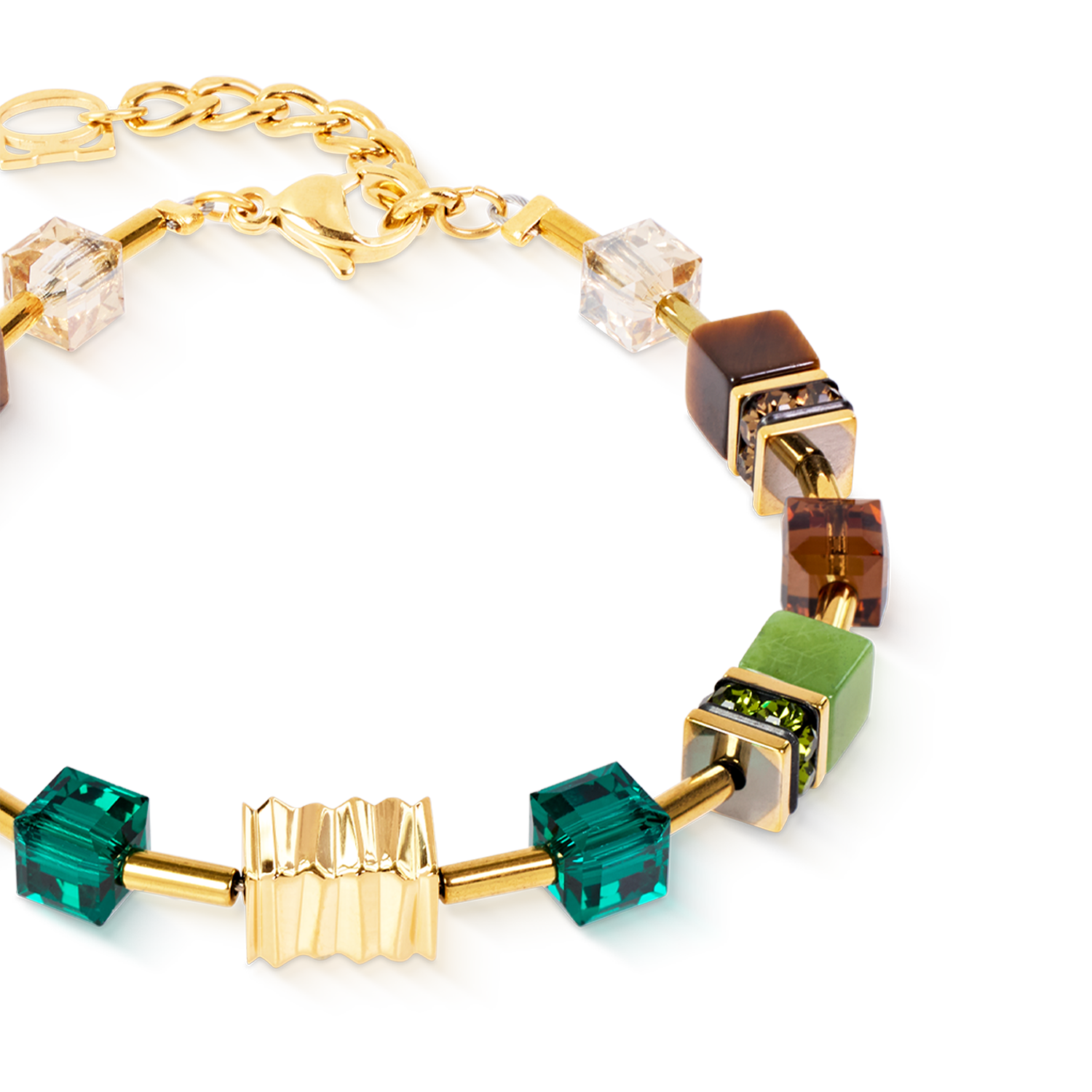 GeoCUBE® Iconic Wave Bracelet Forest Gold