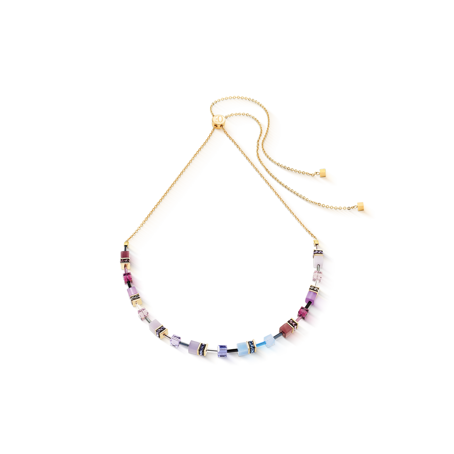 GeoCUBE® Iconic Chain necklace Mystic Orchid gold