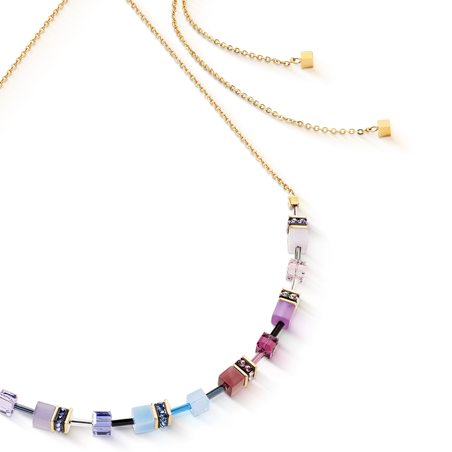 GeoCUBE® Iconic Chain necklace Mystic Orchid gold