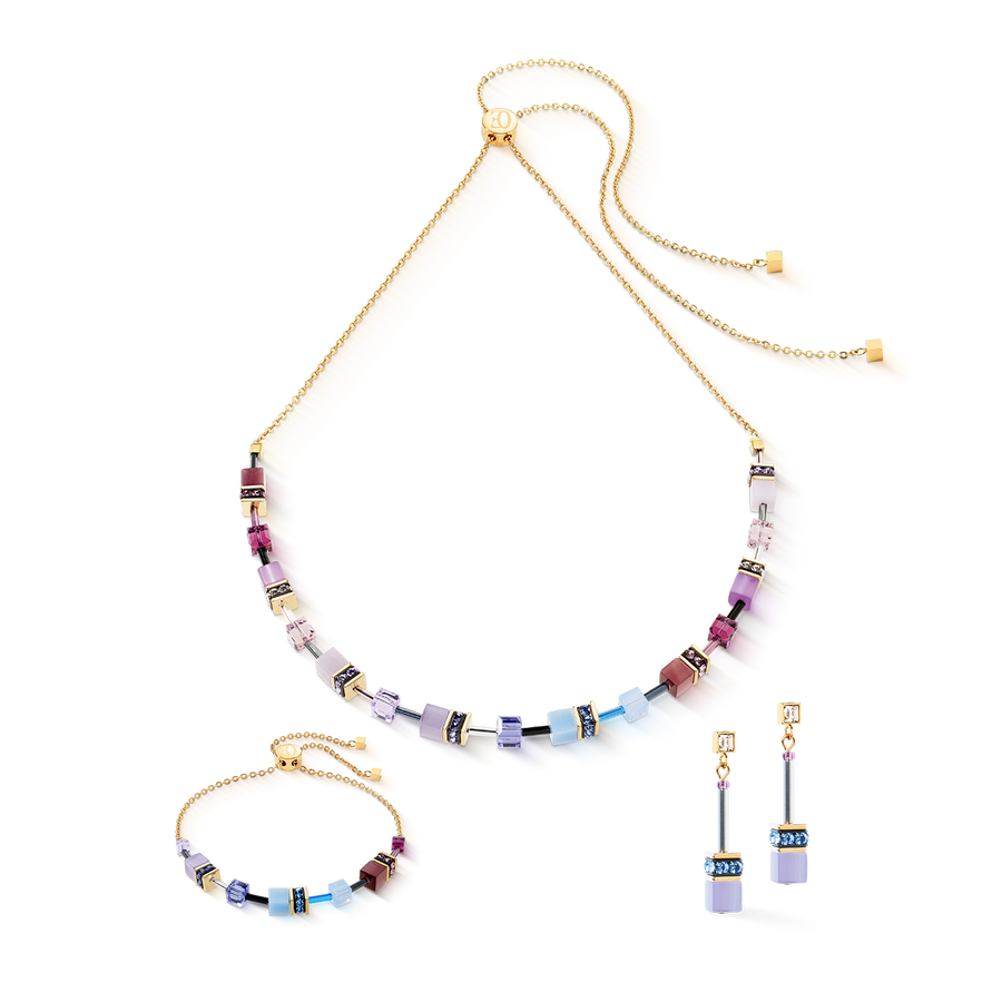 GeoCUBE® Iconic Chain necklace Mystic Orchid gold