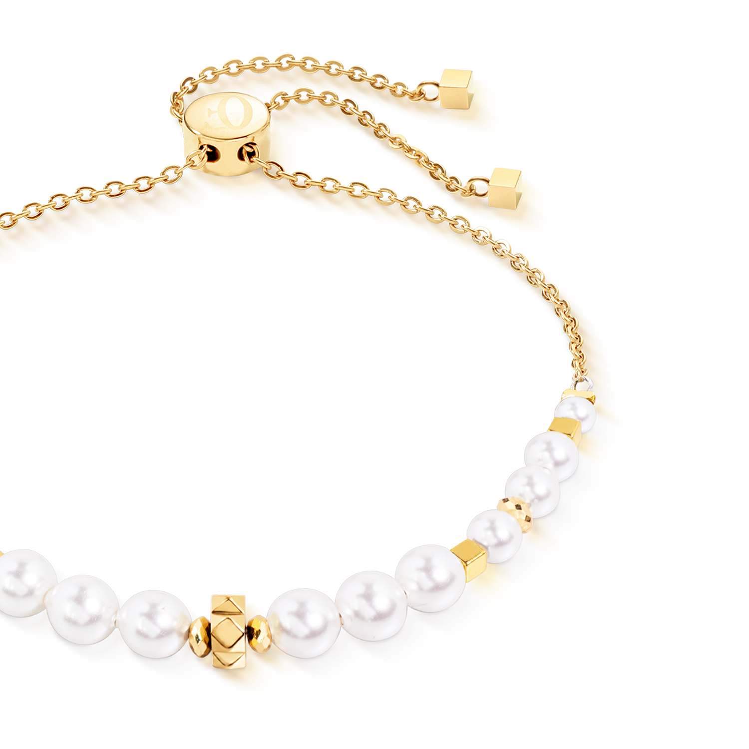 Bracelet Slider Pearl Spike Gold