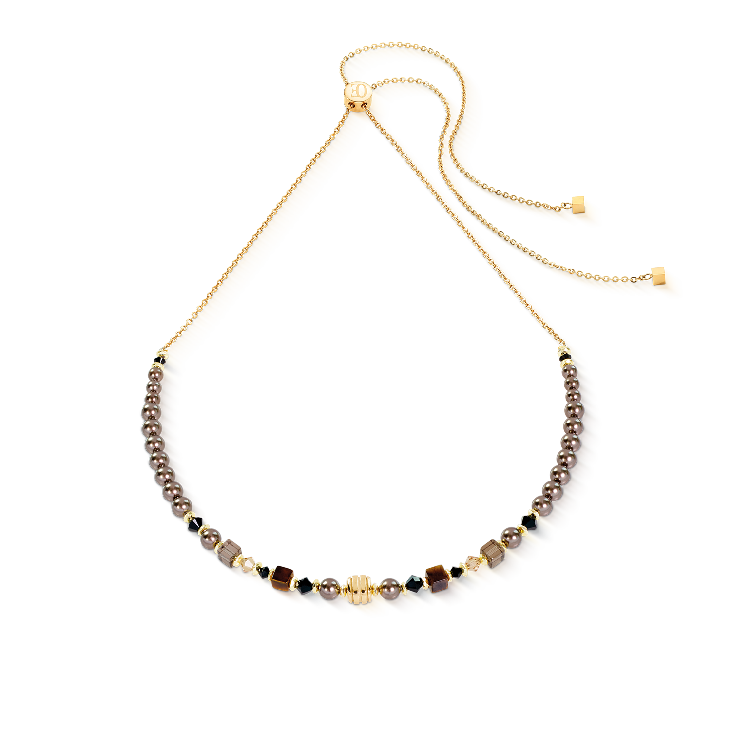 Necklace Slider Wave Earth Gold