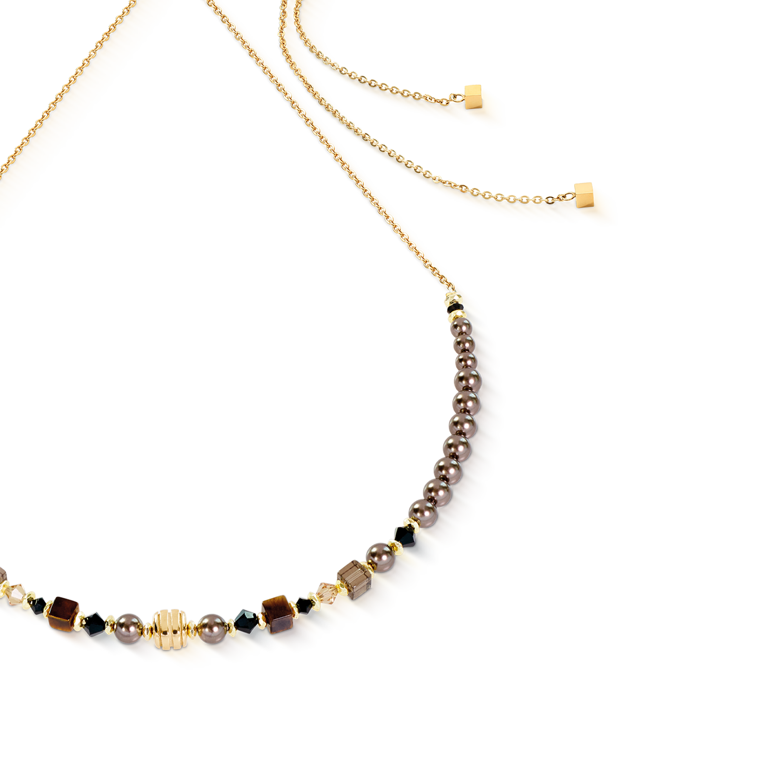 Necklace Slider Wave Earth Gold