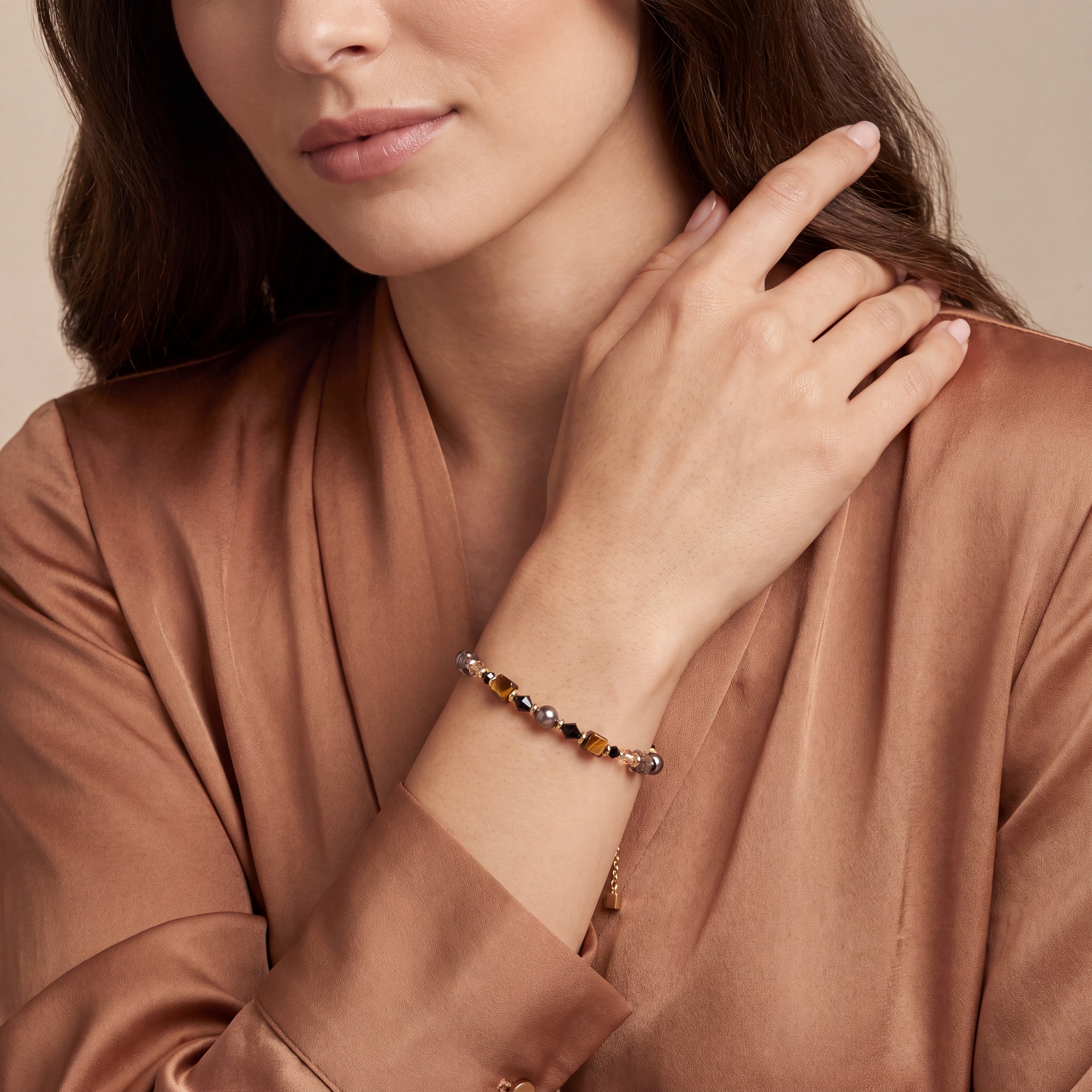 COEUR DE LION Bracelet Slider Earth Gold – on model