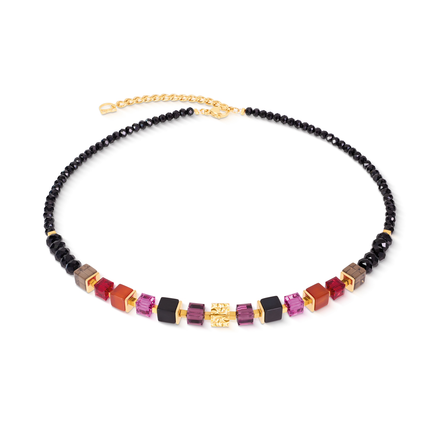 Necklace Cube Mix Precious Berry Gold