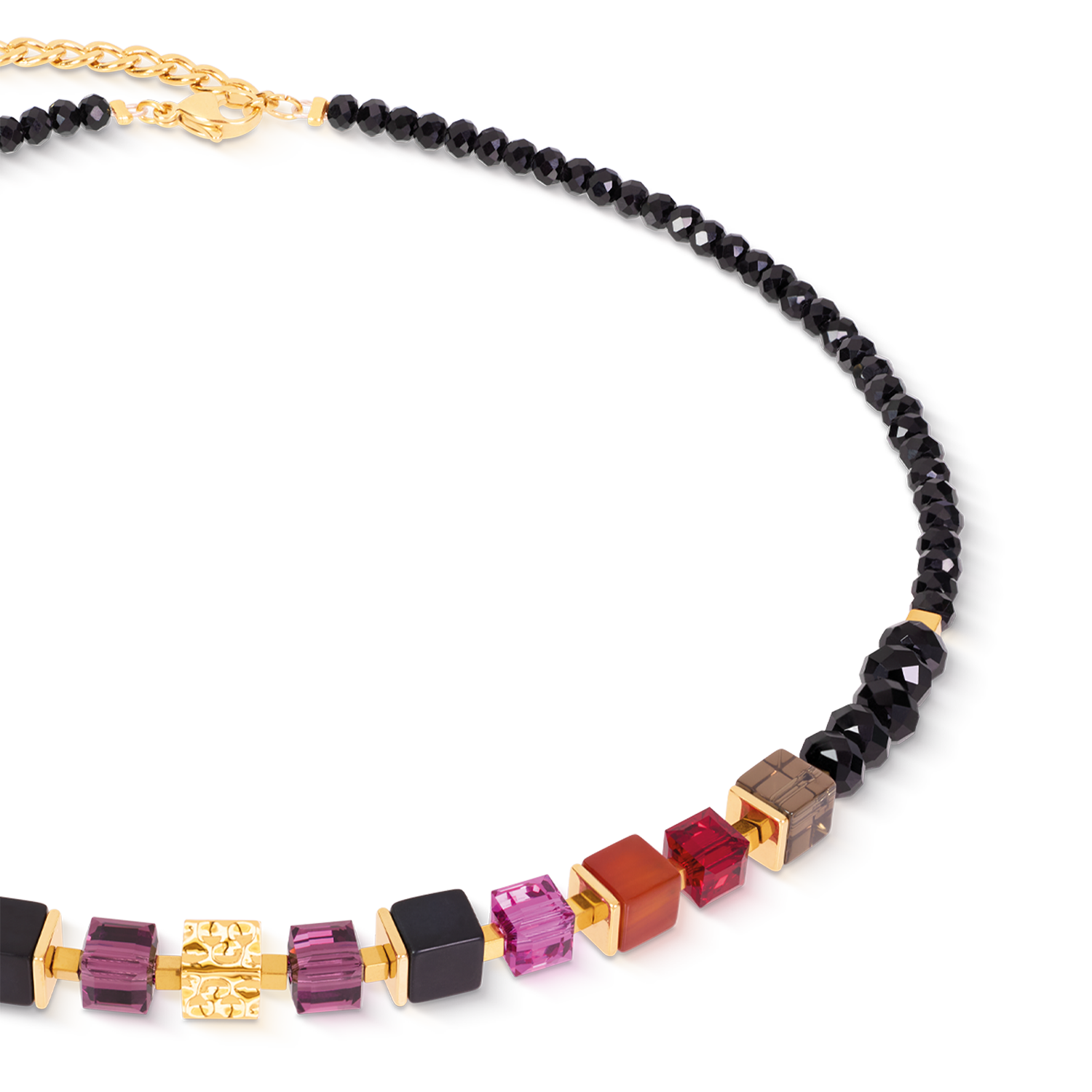 Necklace Cube Mix Precious Berry Gold