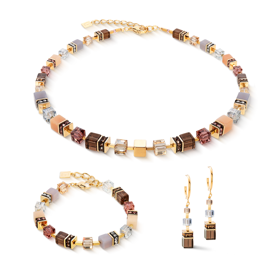 GeoCUBE® Precious Statement necklace golden Blush