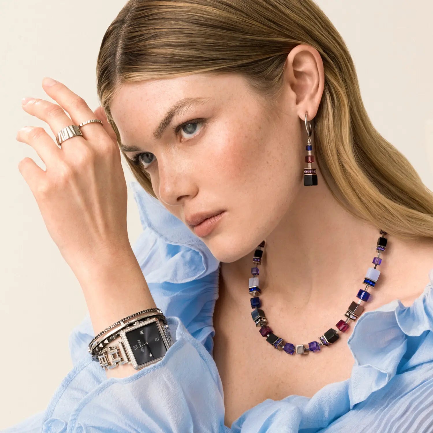 GeoCUBE® Precious Statement earring Blue Moon