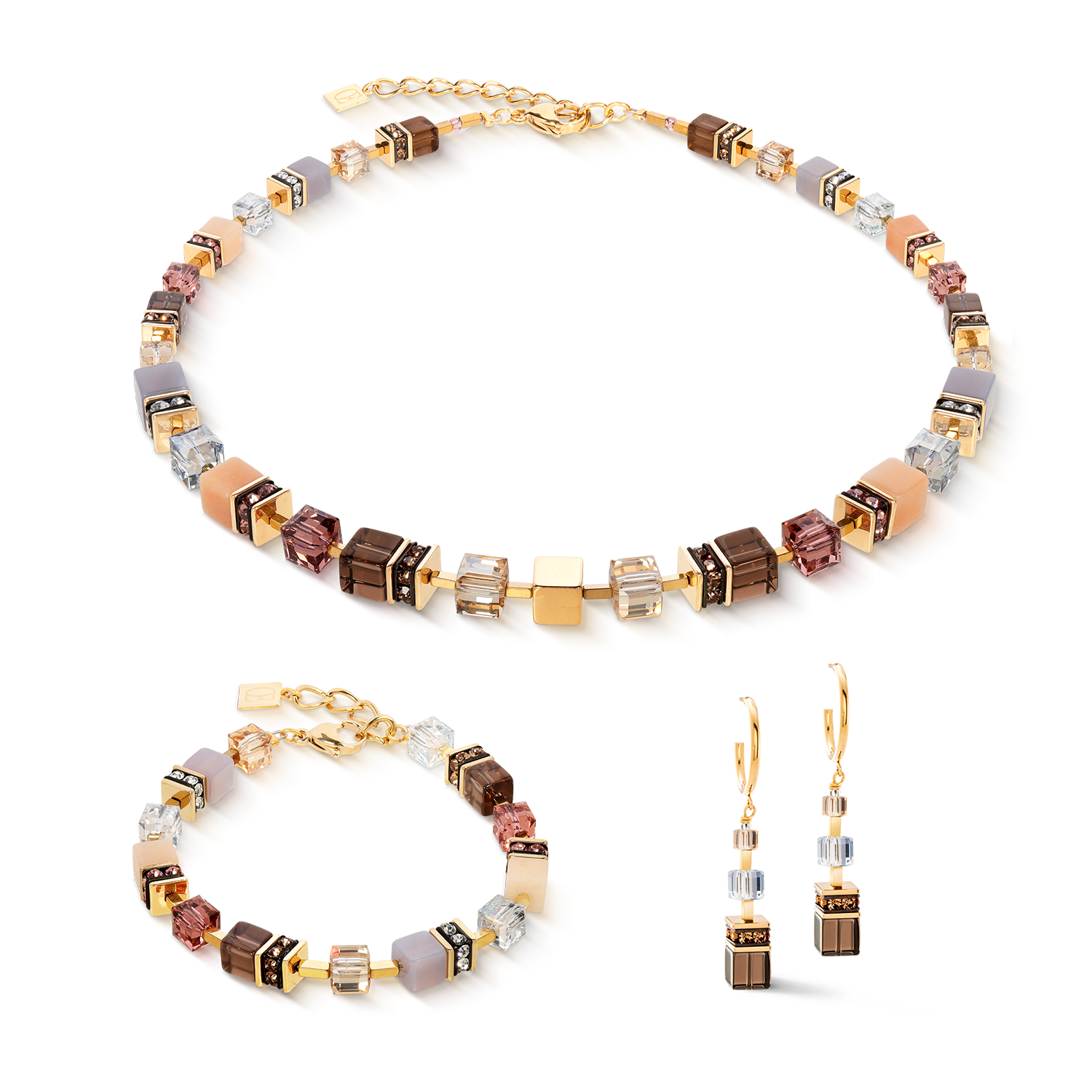 GeoCUBE® Precious Statement bracelet golden Blush