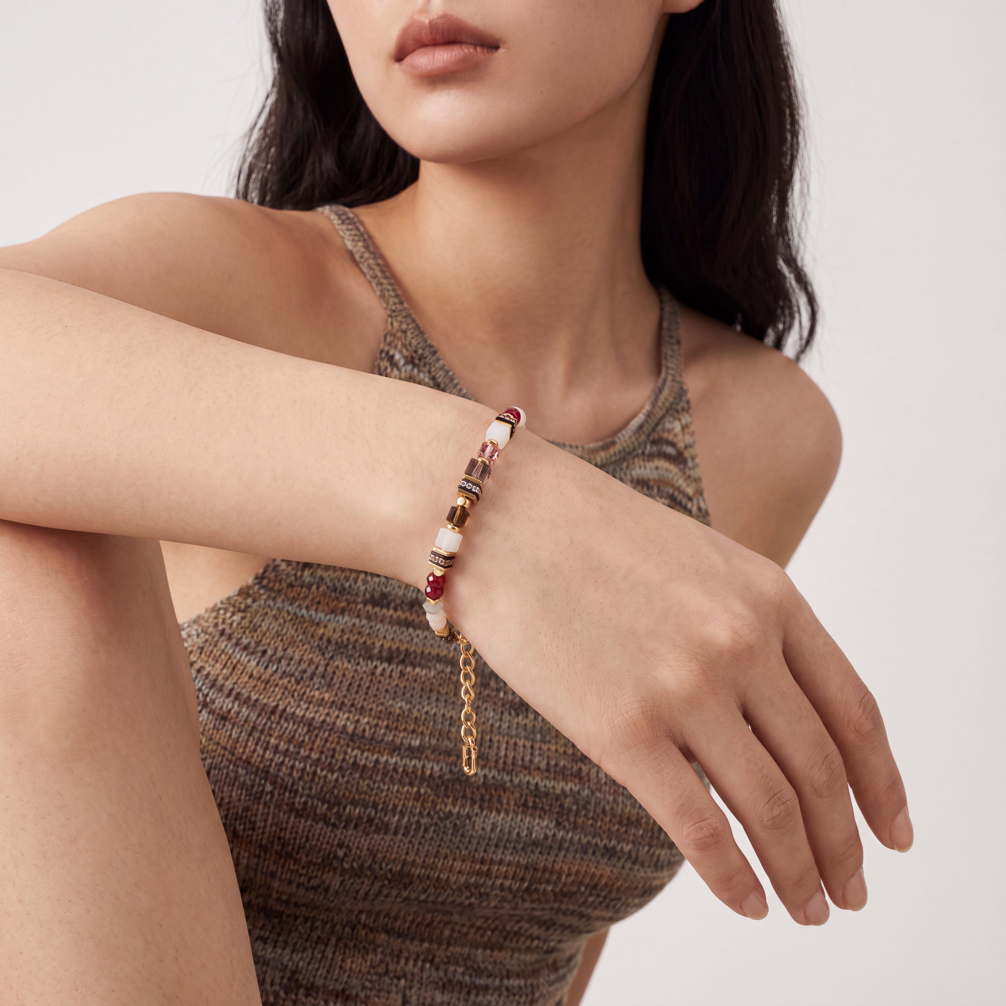 COEUR DE LION GeoCUBE® Precious Grace Bracelet Rose Smoke – on model