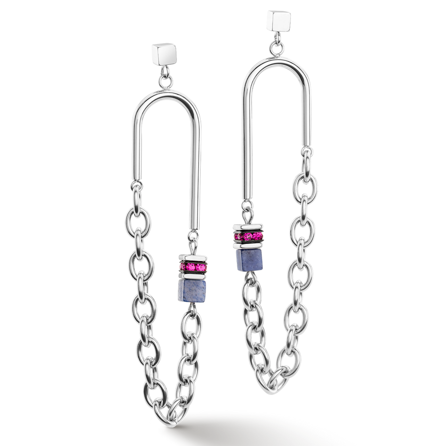 GeoCUBE® Iconic Boho earrings silver-multicolour