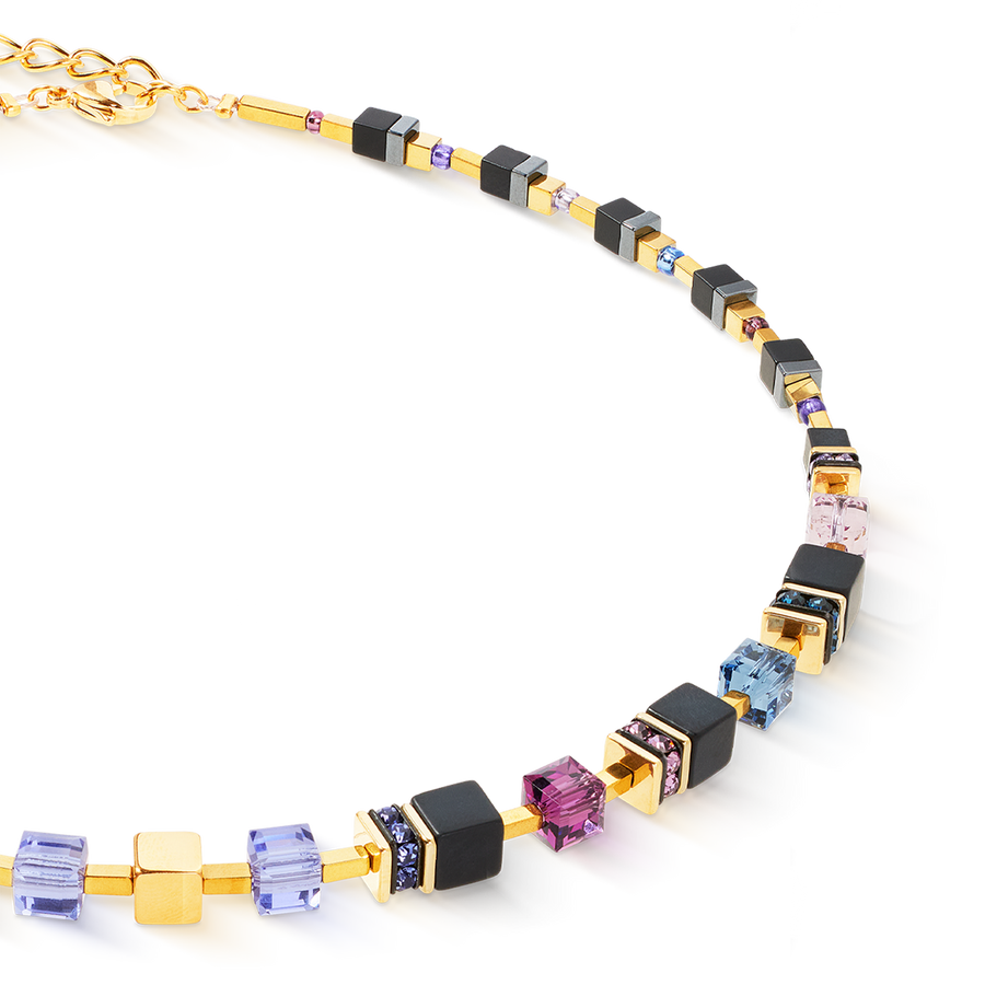 GeoCUBE® Precious Classic necklace Blue Moon gold