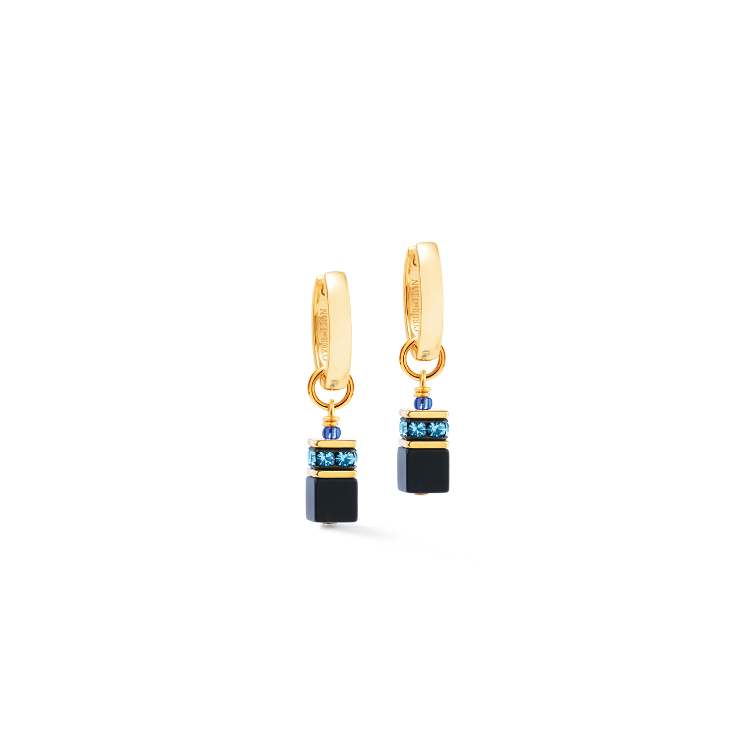 GeoCUBE® Precious Classic Hoop Earrings Midnight Blue