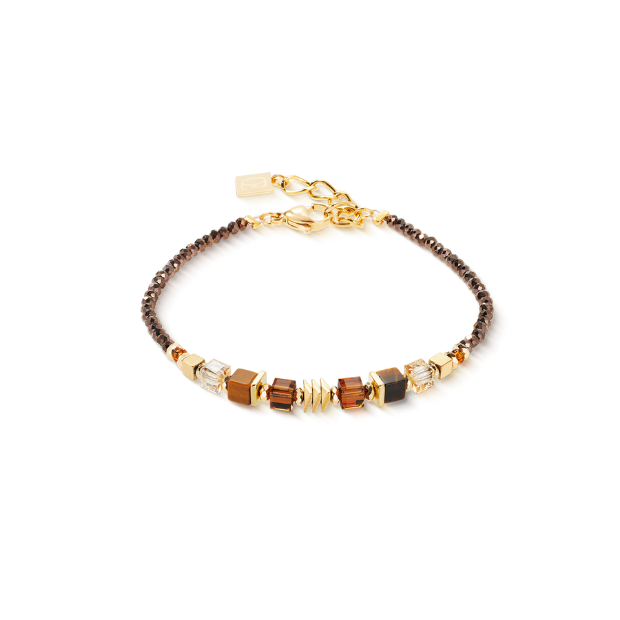 Bracelet Wave Cube Flow gold-brown