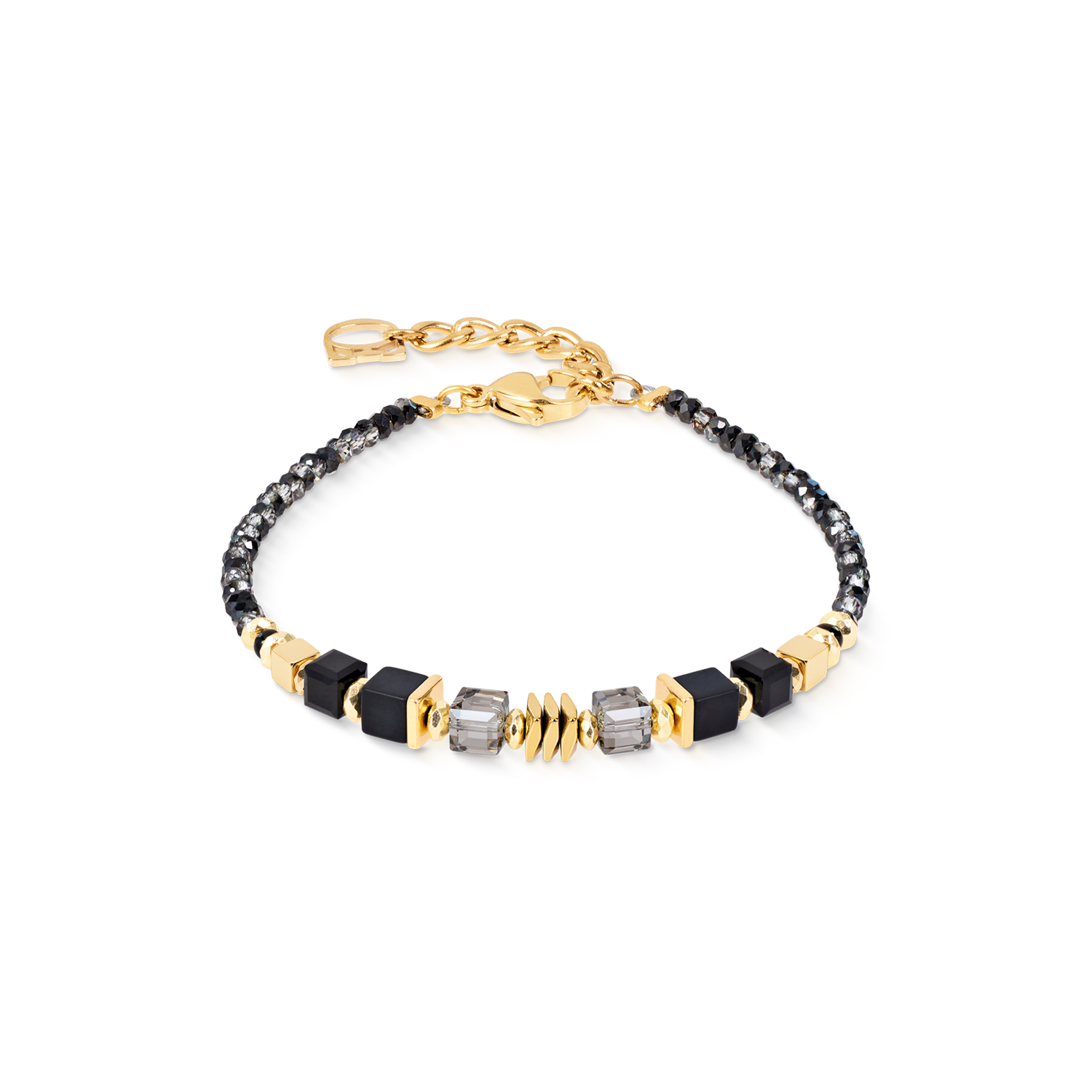 Bracelet Wave Cube Flow gold-black