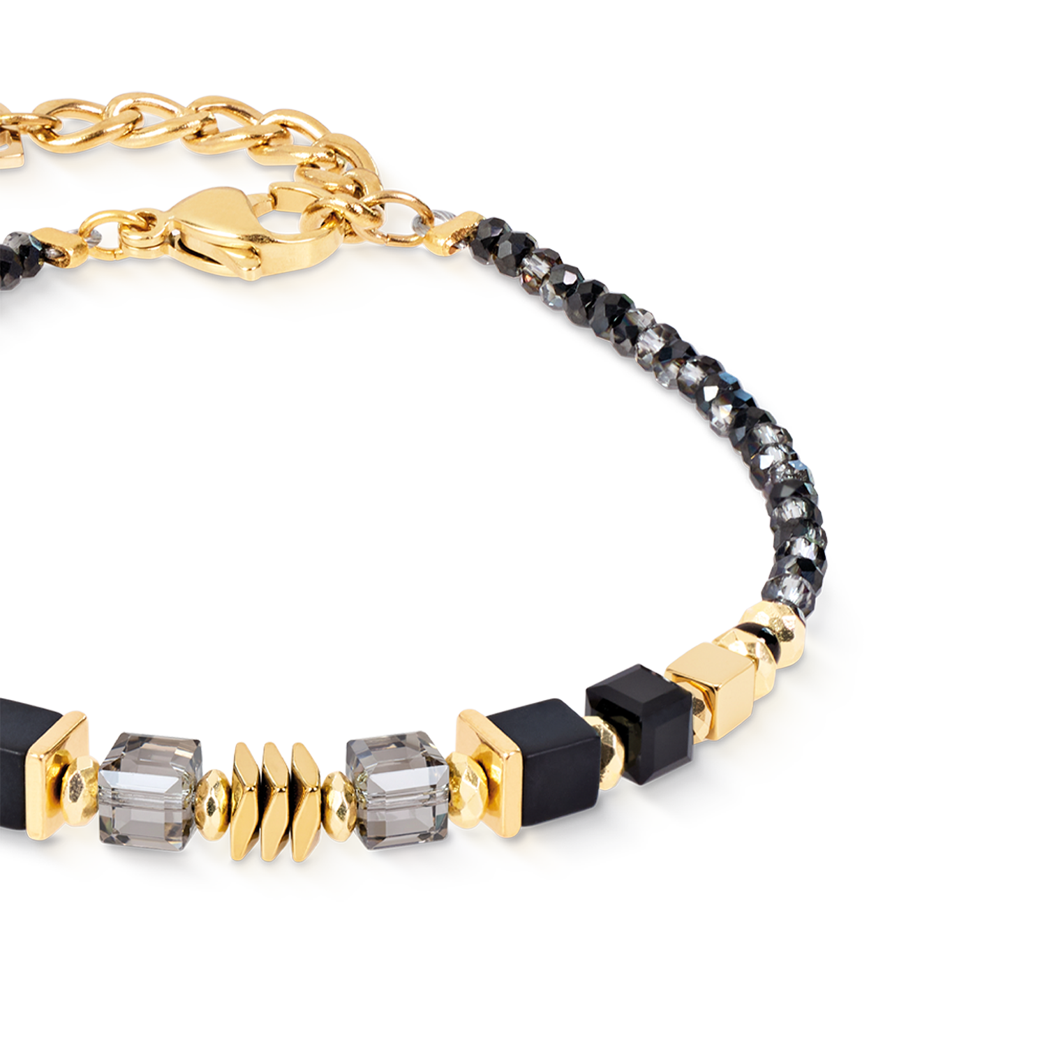 Bracelet Wave Cube Flow gold-black