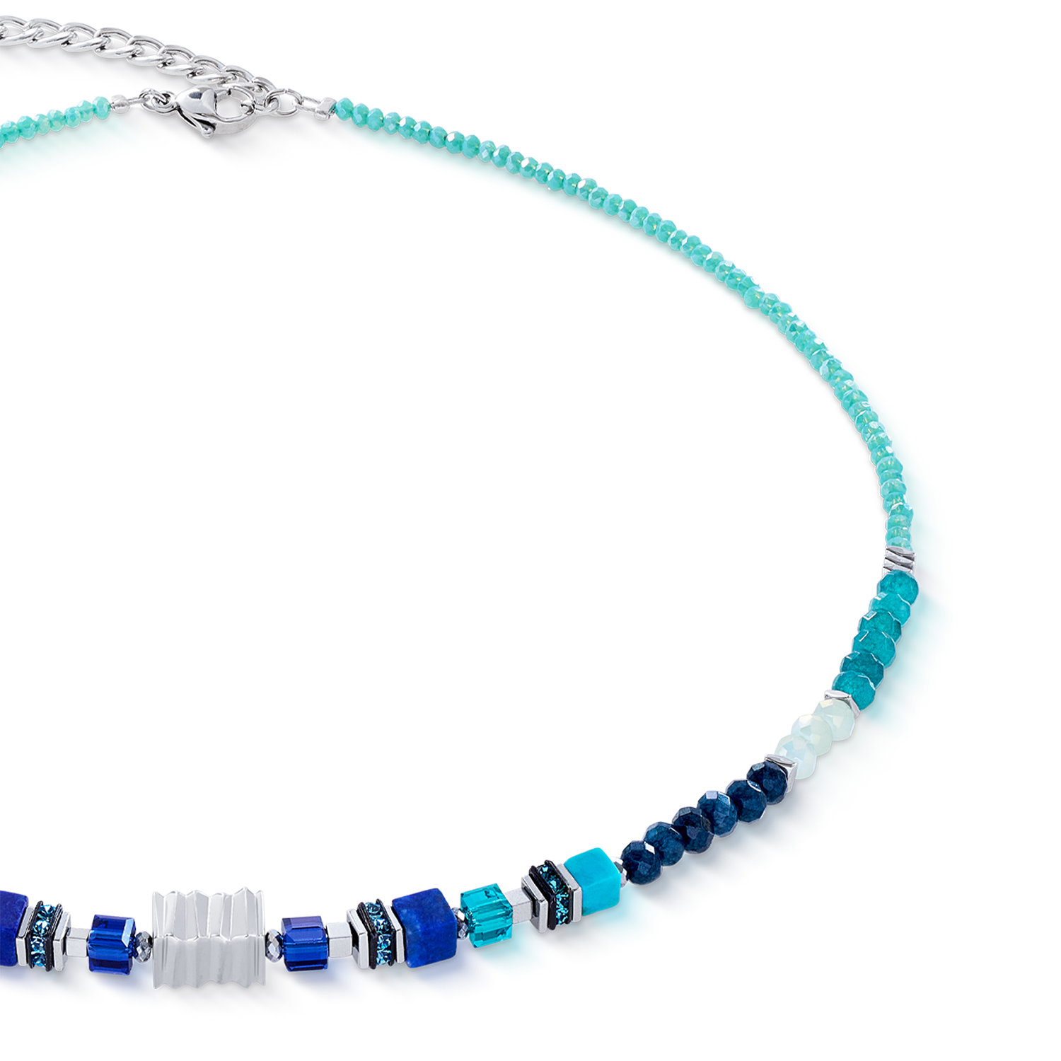 Necklace Wave Precious Flow silver-teal