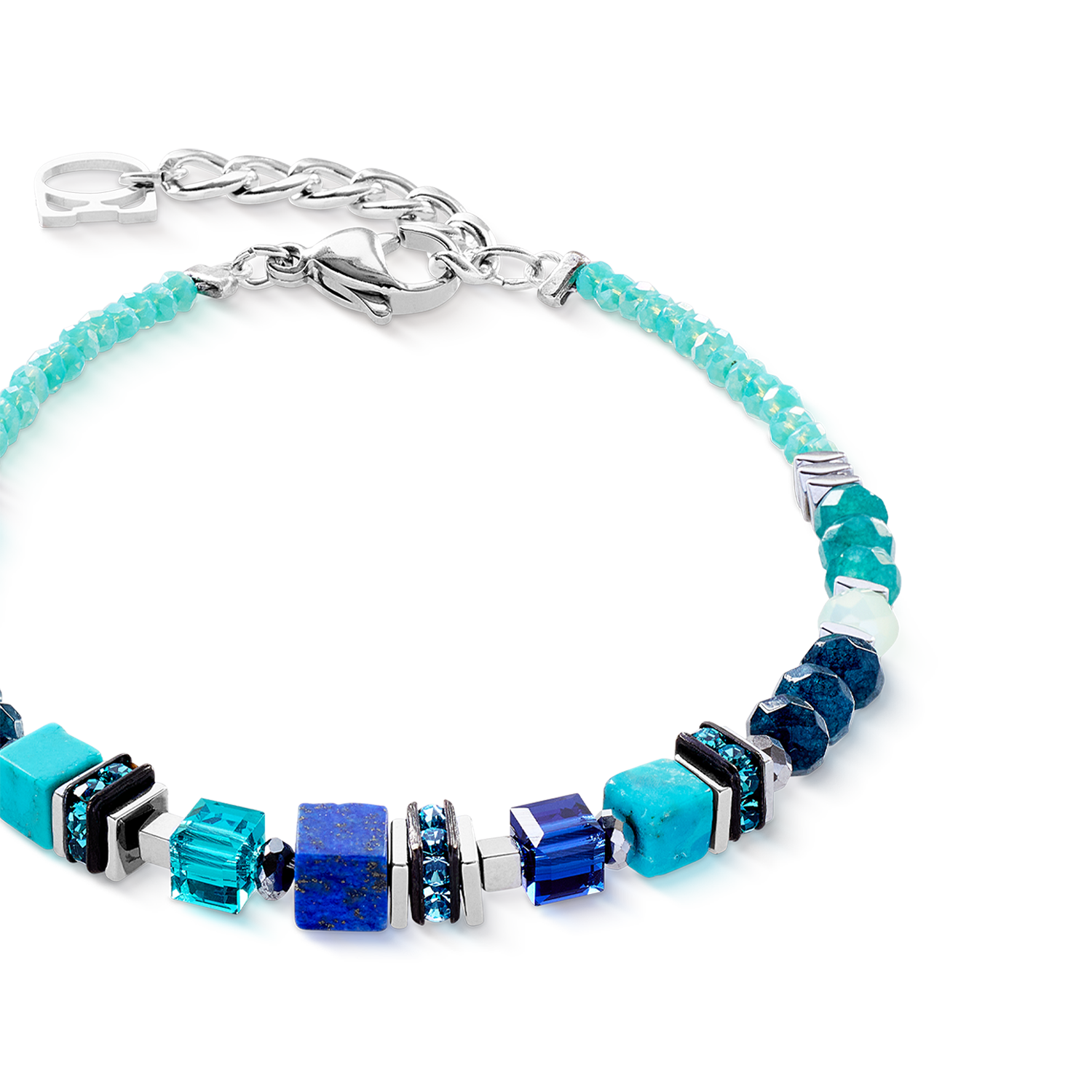 Bracelet Wave Precious Flow silver-teal